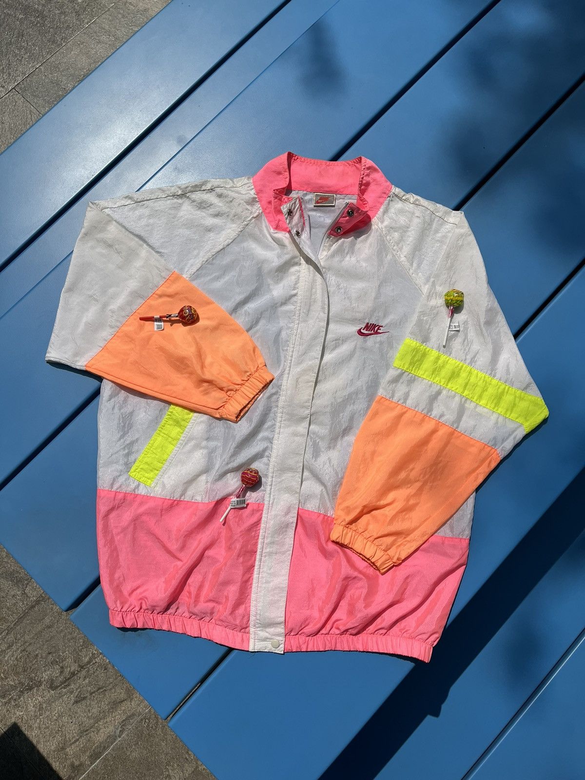 Nike Streetwear Vintage Vintage 90s Nike Spell Out Multicolor Windbreaker Jacket Grailed