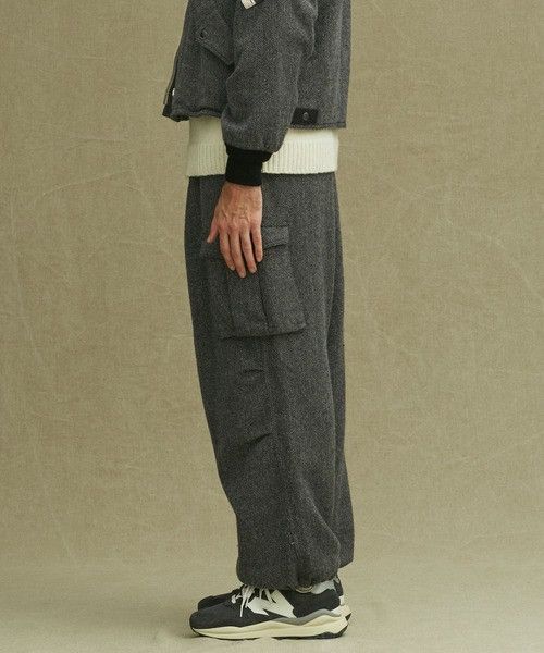 Japanese Brand Men’s 🇯🇵 nano universe Herringbone Wide Cargo Pants Sz JPN M Size US 31 - 4 Thumbnail