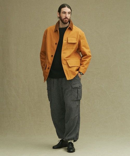 Japanese Brand Men’s 🇯🇵 nano universe Herringbone Wide Cargo Pants Sz JPN M Size US 31 - 2 Thumbnail