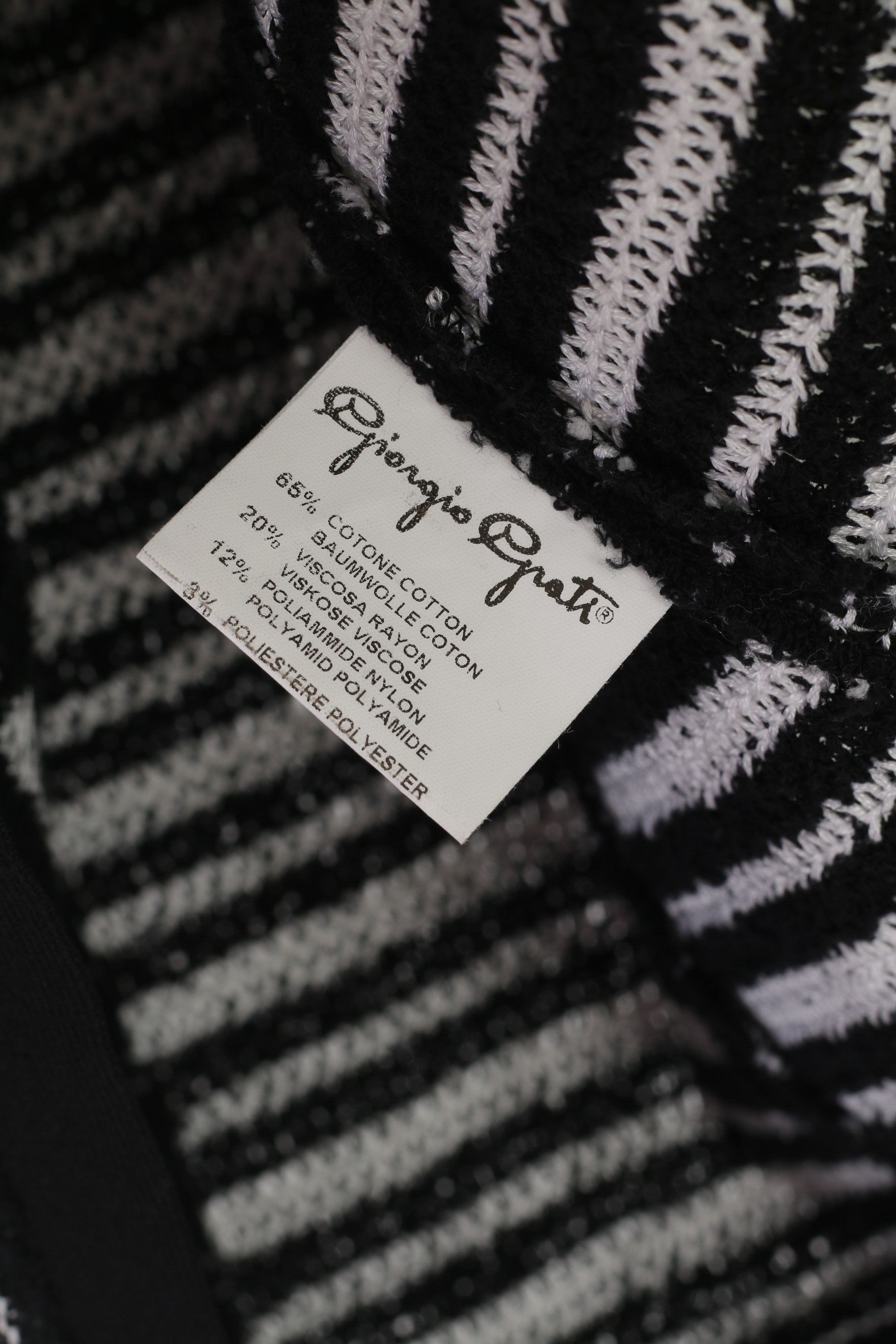 Vintage Giorgio Grati Women 52 XL Cardigan Black Striped 9642 Size XL / US 12-14 / IT 48-50 - 7 Thumbnail