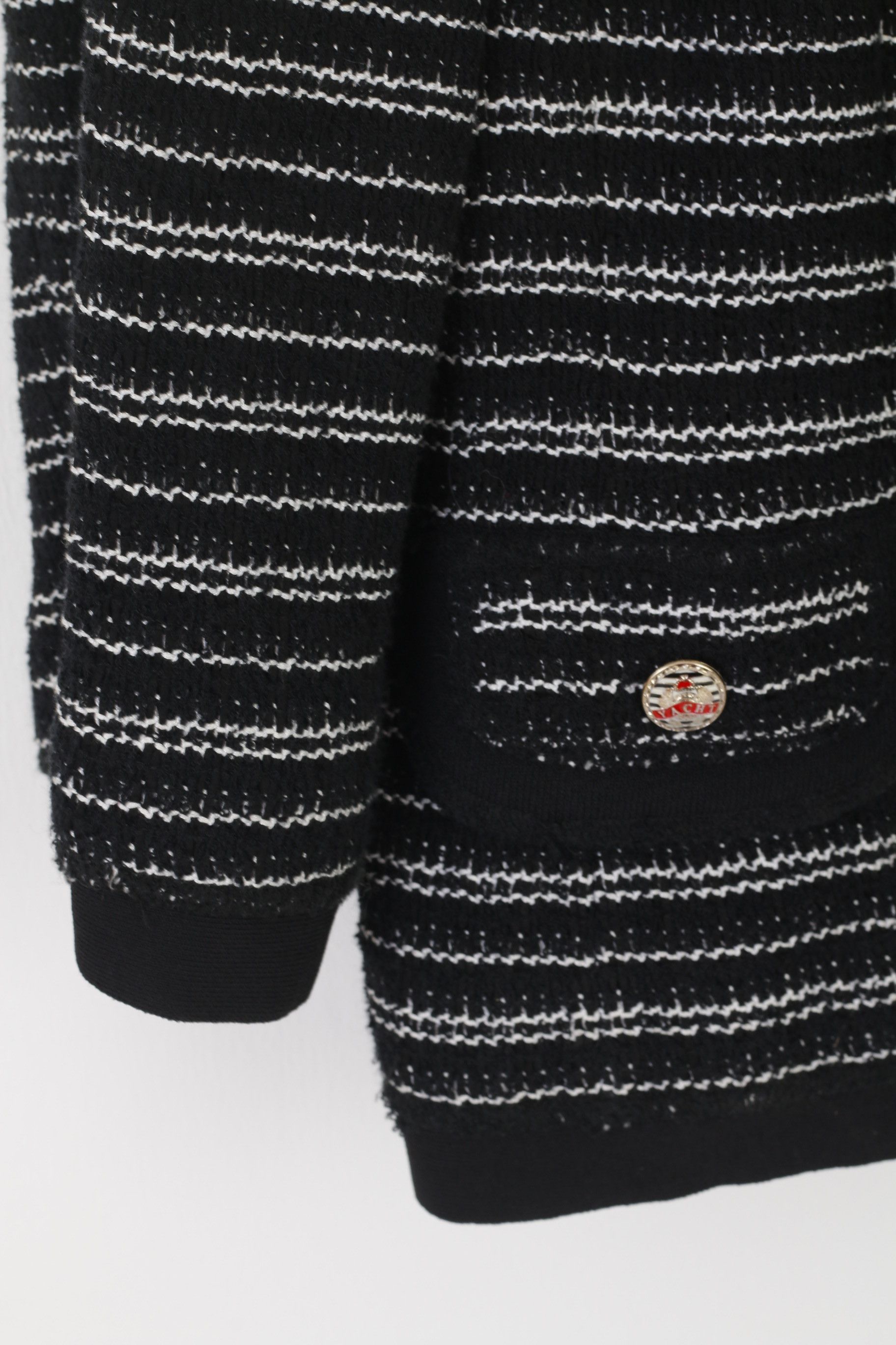 Vintage Giorgio Grati Women 52 XL Cardigan Black Striped 9642 Size XL / US 12-14 / IT 48-50 - 6 Thumbnail