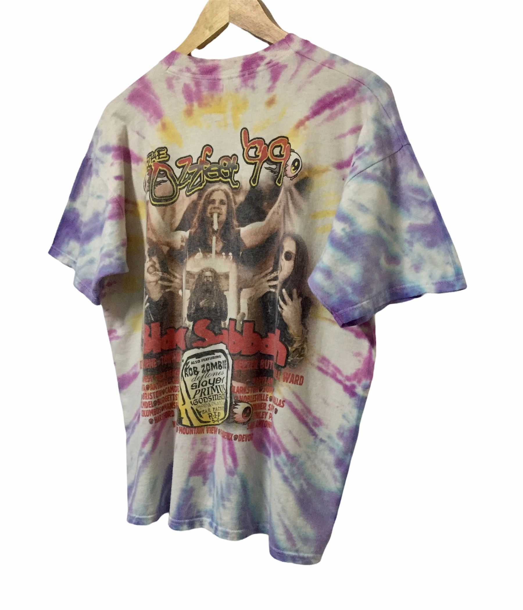 Band Tees VINTAGE 90s BLACK SABBATH OZZ FEST TIE DYE METAL BAND TSHIRT Size US XL / EU 56 / 4 - 8 Thumbnail
