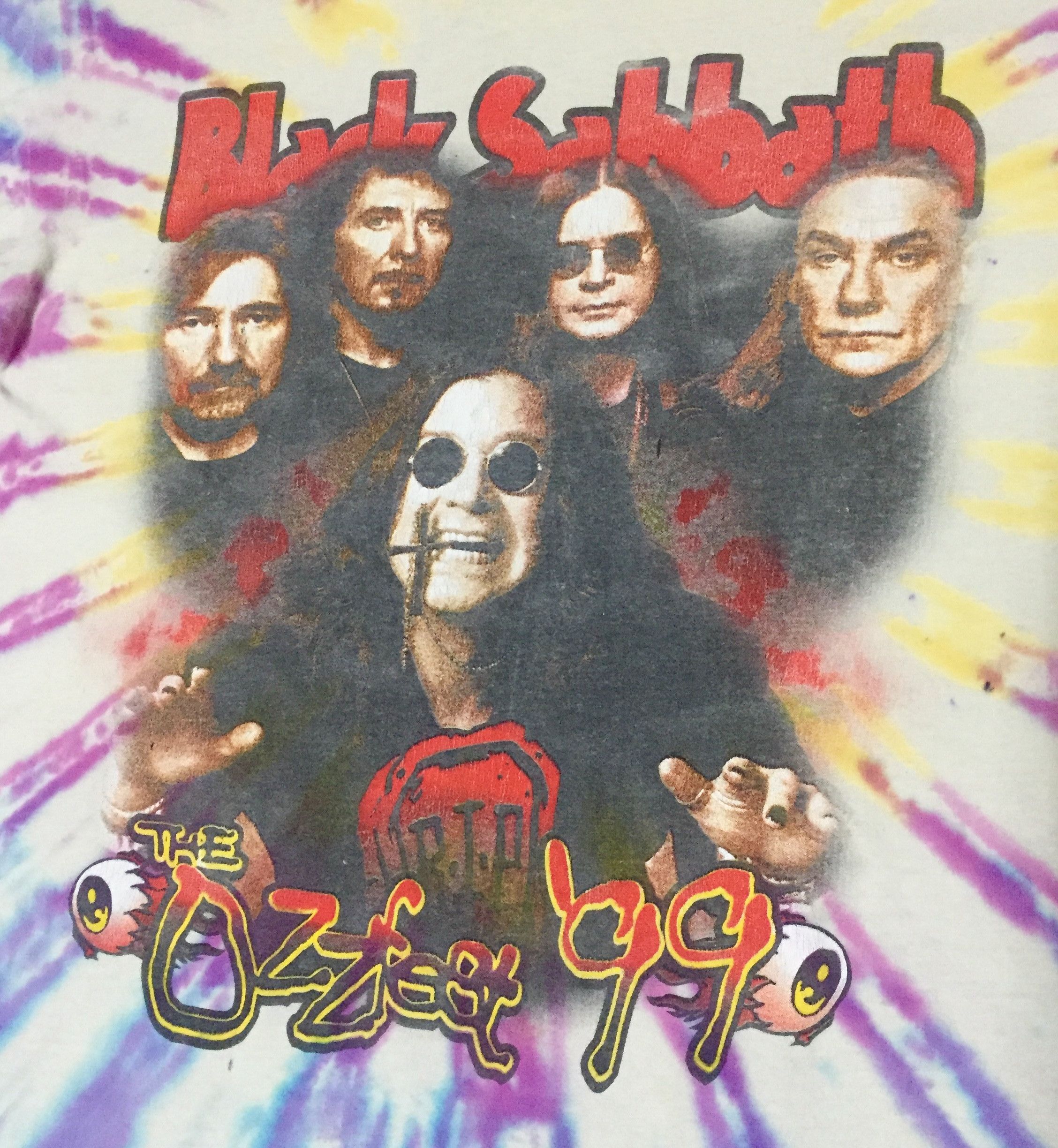 Band Tees VINTAGE 90s BLACK SABBATH OZZ FEST TIE DYE METAL BAND TSHIRT Size US XL / EU 56 / 4 - 5 Thumbnail