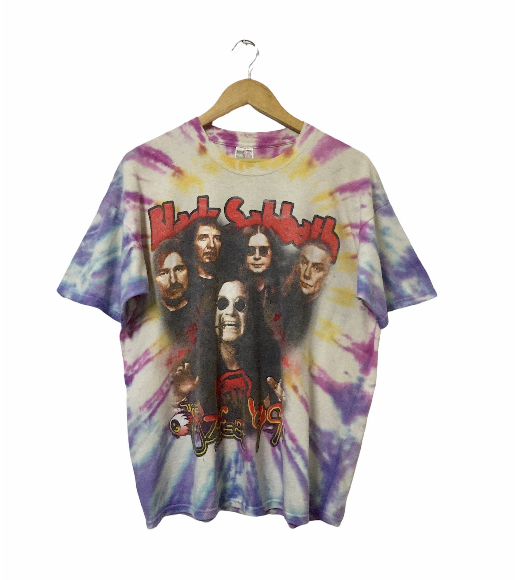 Band Tees VINTAGE 90s BLACK SABBATH OZZ FEST TIE DYE METAL BAND TSHIRT Size US XL / EU 56 / 4 - 1 Thumbnail
