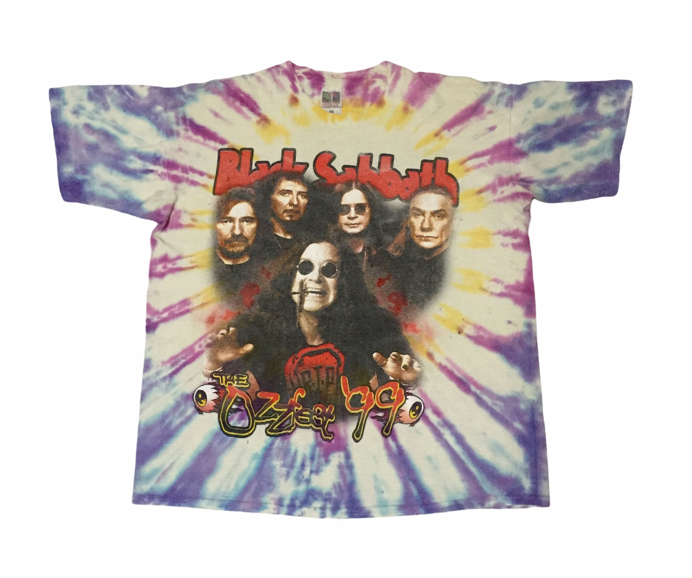 Band Tees VINTAGE 90s BLACK SABBATH OZZ FEST TIE DYE METAL BAND TSHIRT Size US XL / EU 56 / 4 - 3 Thumbnail