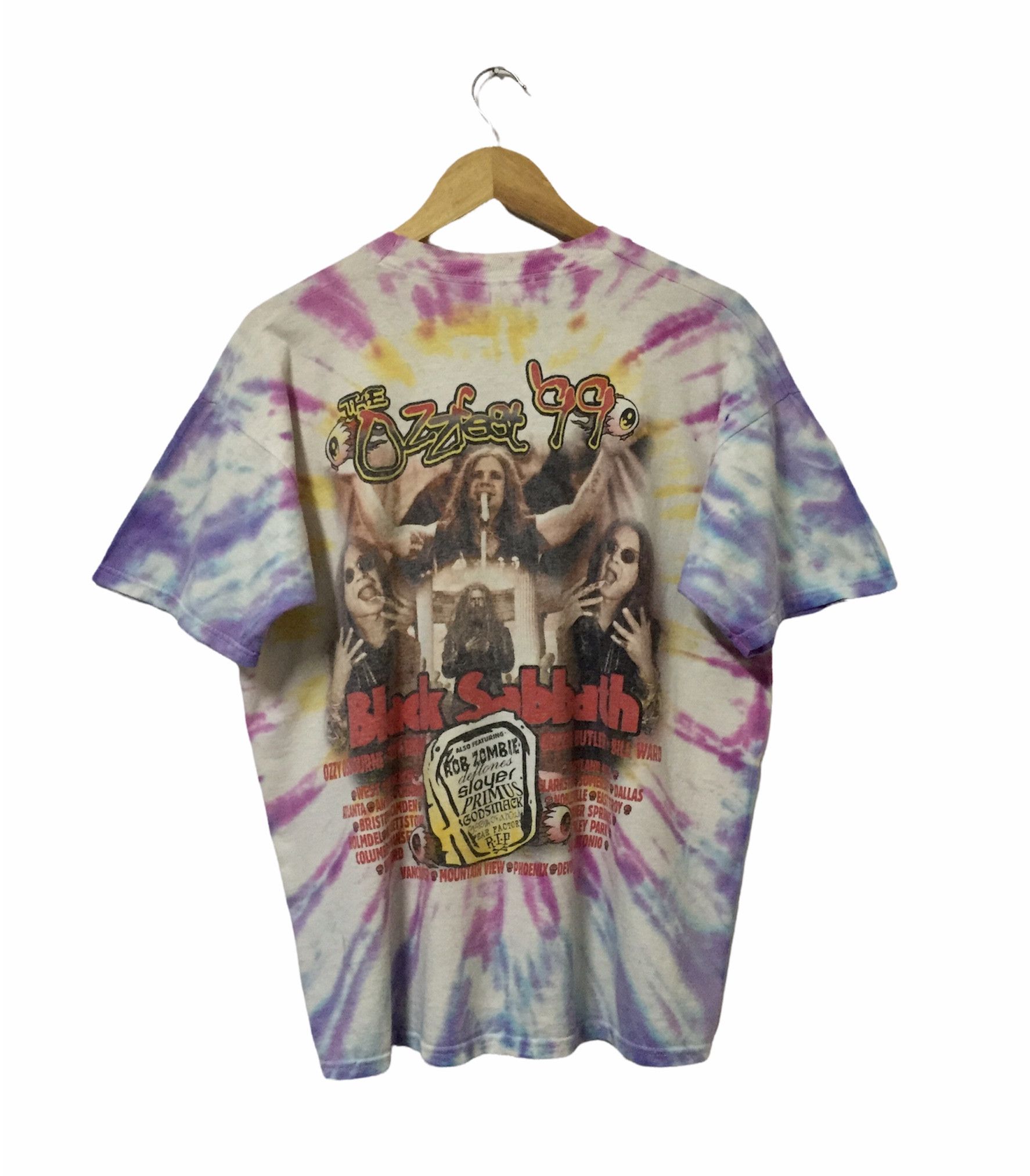 Band Tees VINTAGE 90s BLACK SABBATH OZZ FEST TIE DYE METAL BAND TSHIRT Size US XL / EU 56 / 4 - 7 Thumbnail