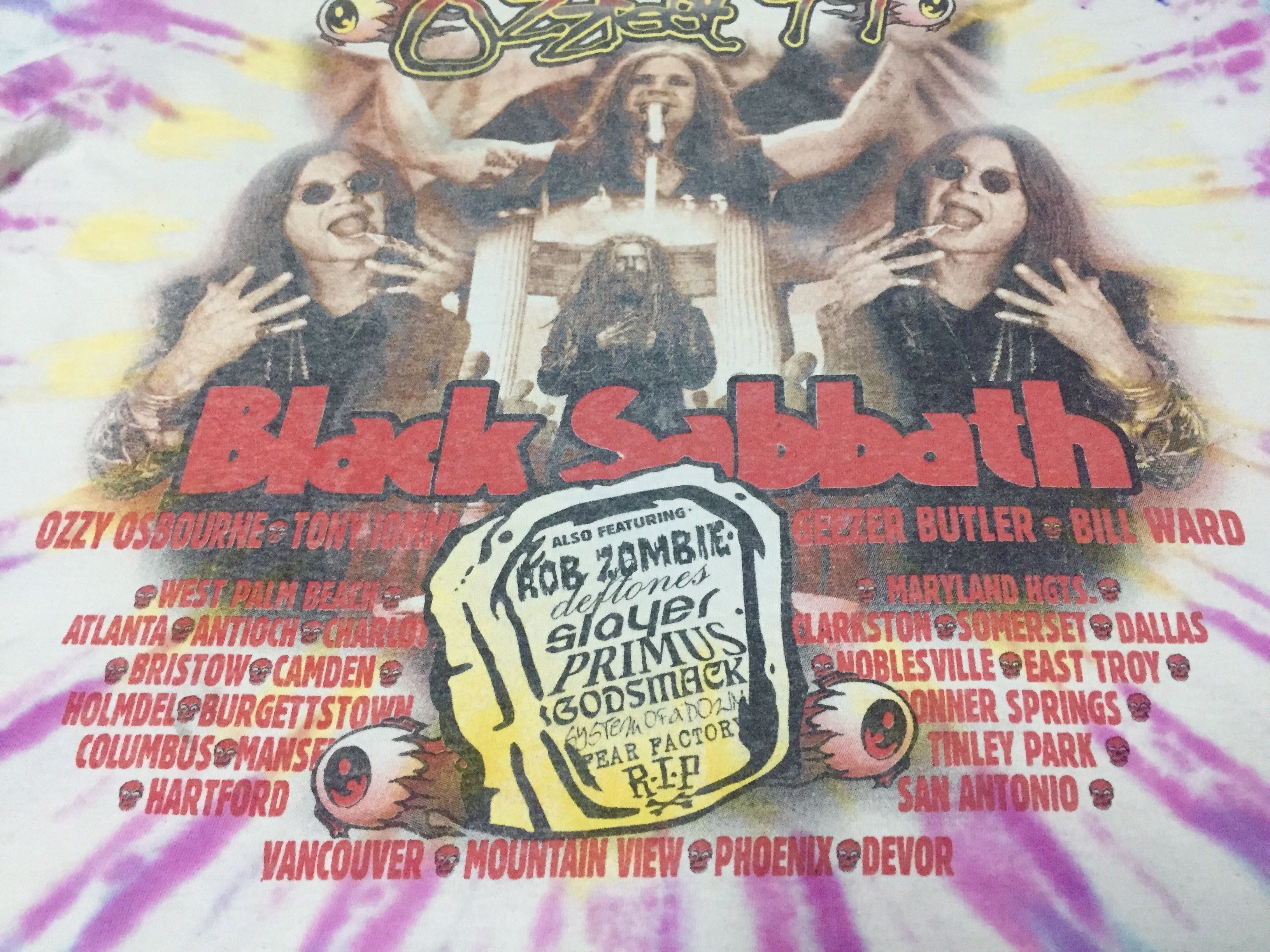 Band Tees VINTAGE 90s BLACK SABBATH OZZ FEST TIE DYE METAL BAND TSHIRT Size US XL / EU 56 / 4 - 11 Thumbnail