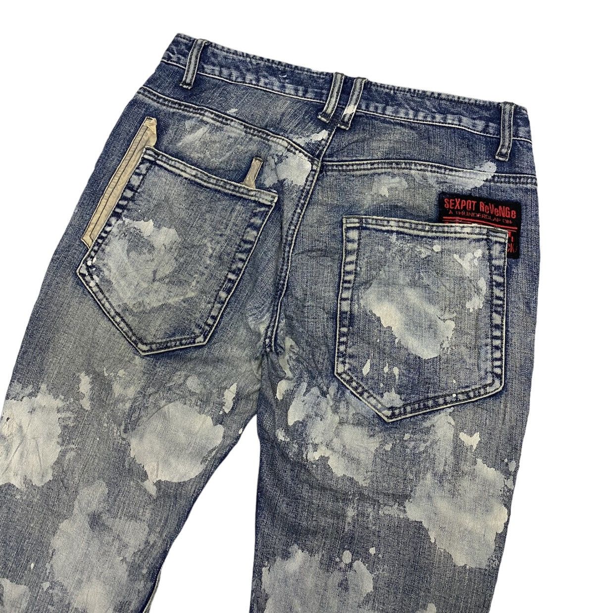 If Six Was Nine 🔥SEX POT REVENGE PATCHWORK DISTRESSED PUNK DENIM JEANS Size US 30 / EU 46 - 5 Thumbnail