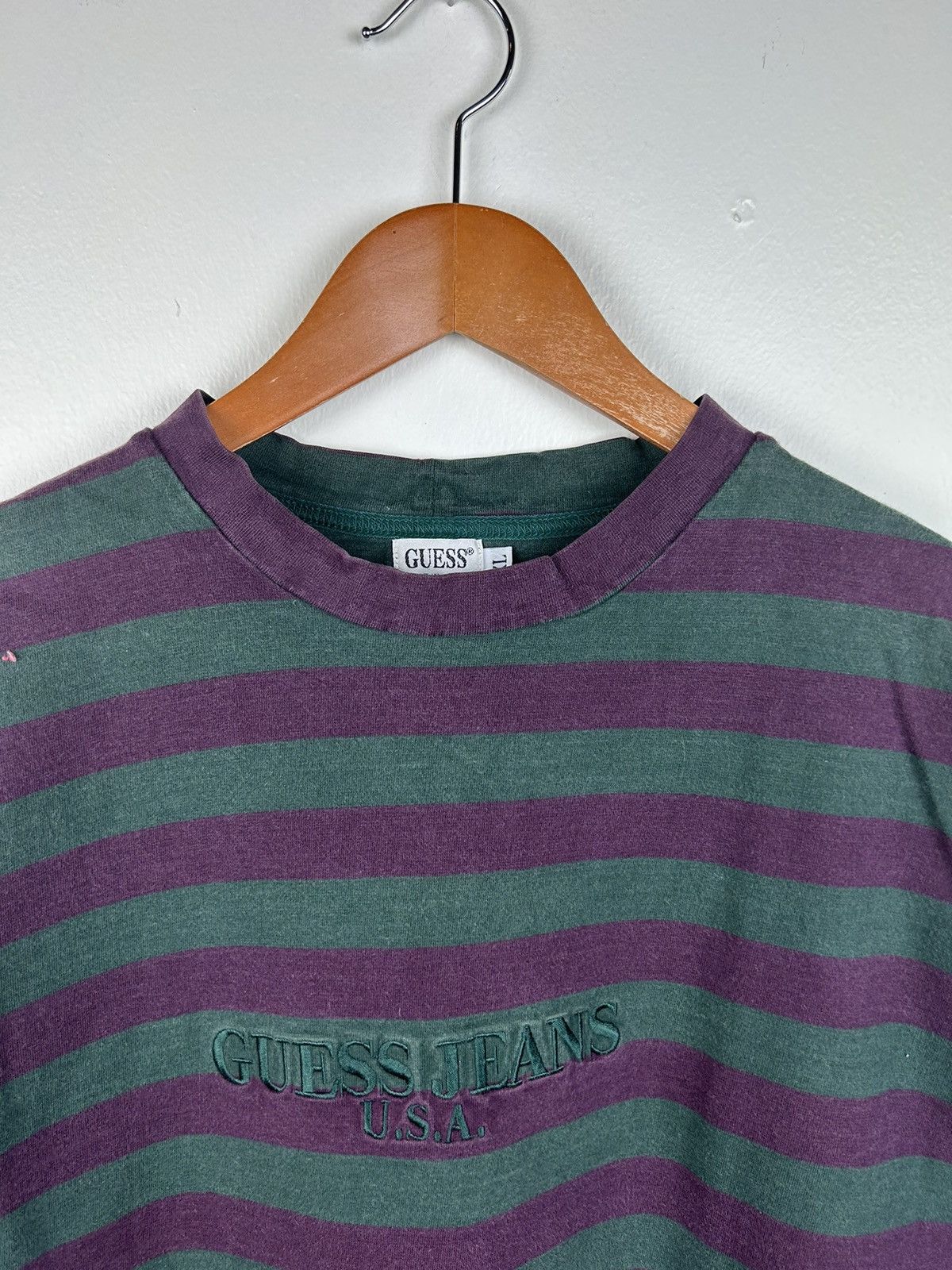 Guess × Vintage Vintage Striped Guess Shirt Size US XL / EU 56 / 4 - 3 Thumbnail