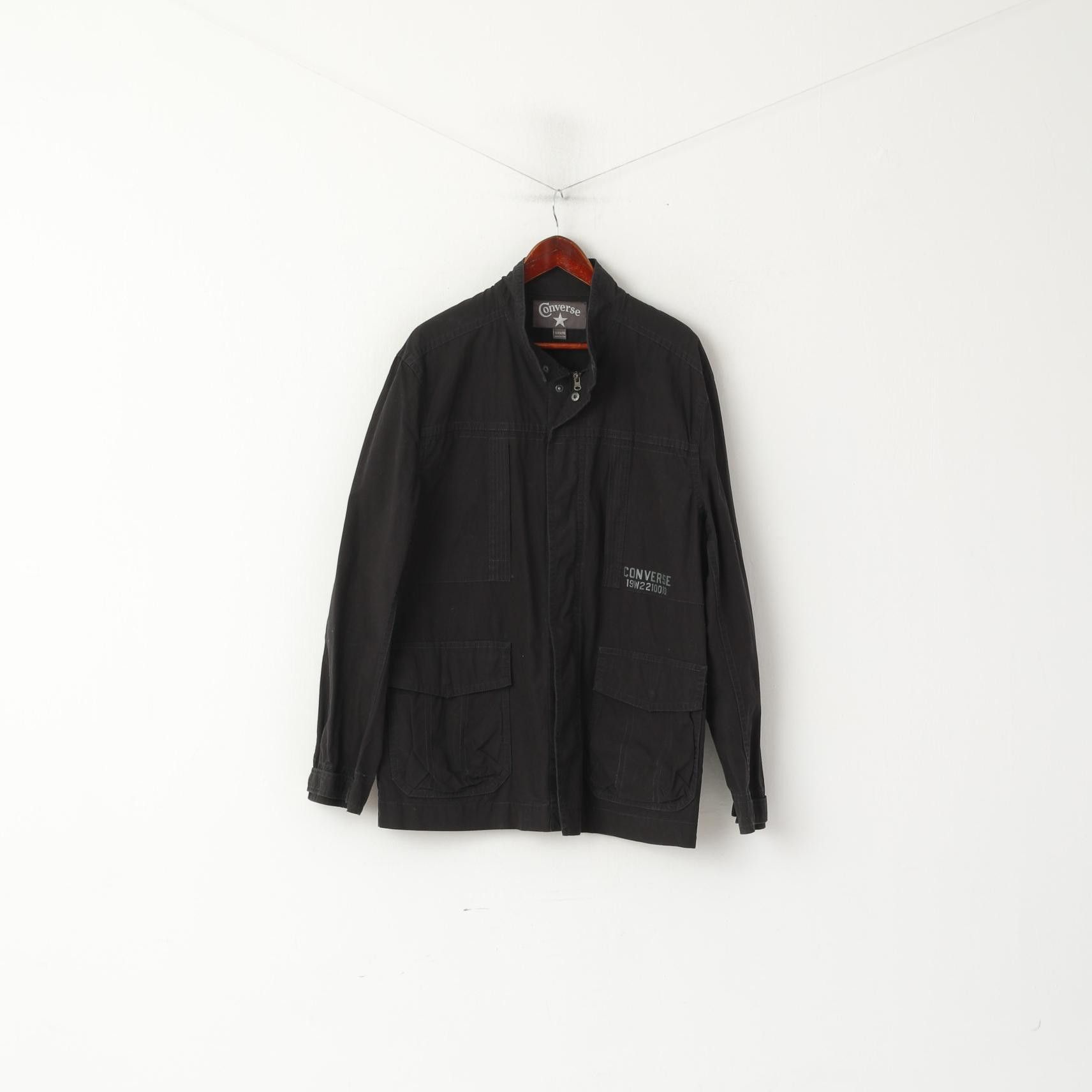 Converse Converse Men XL Jacket Black Cotton Skateboard 2470 Size US XL / EU 56 / 4 - 1 Thumbnail