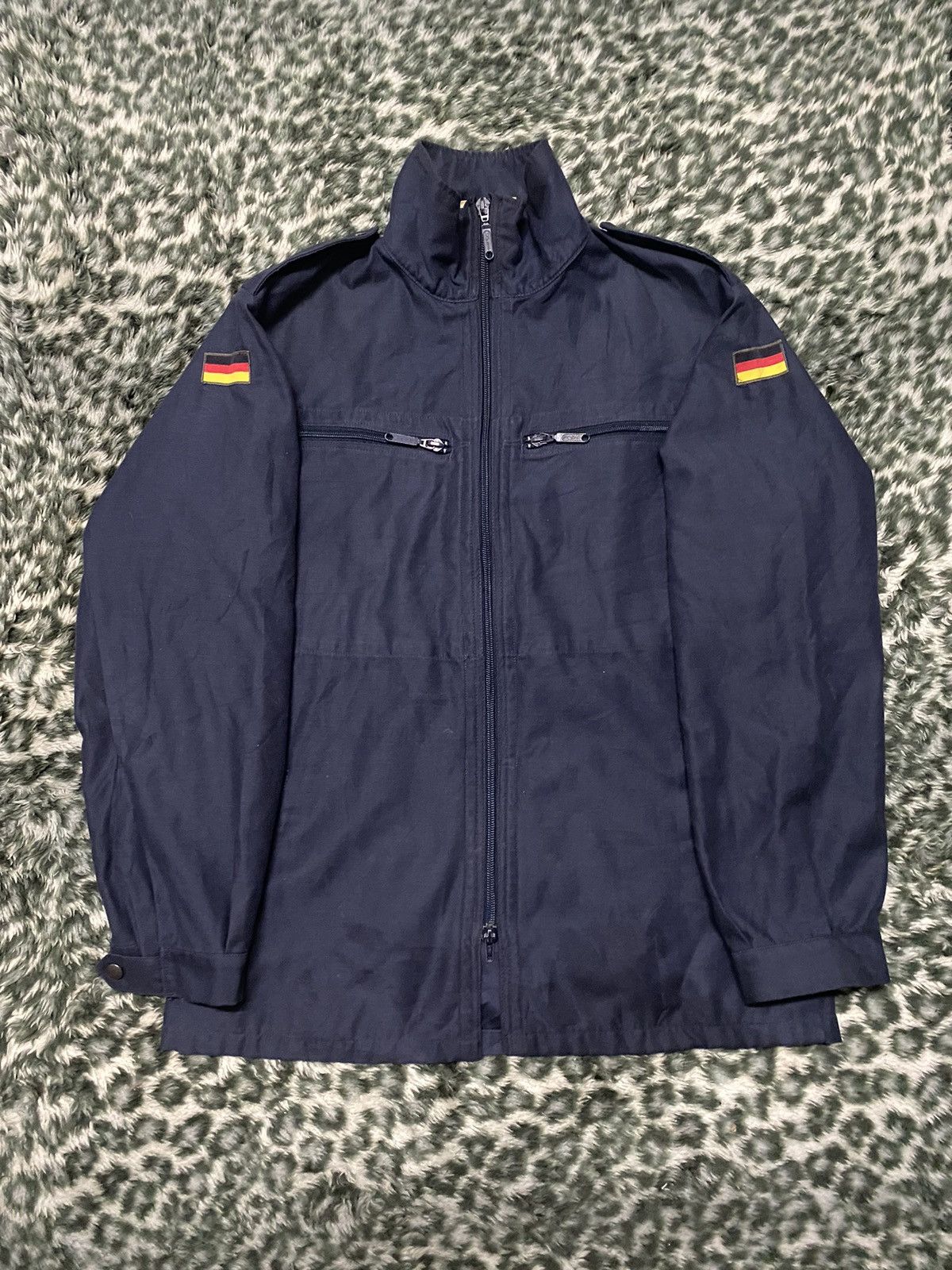 Original German army marine zipped jacket black softshell high collar combat NEW
