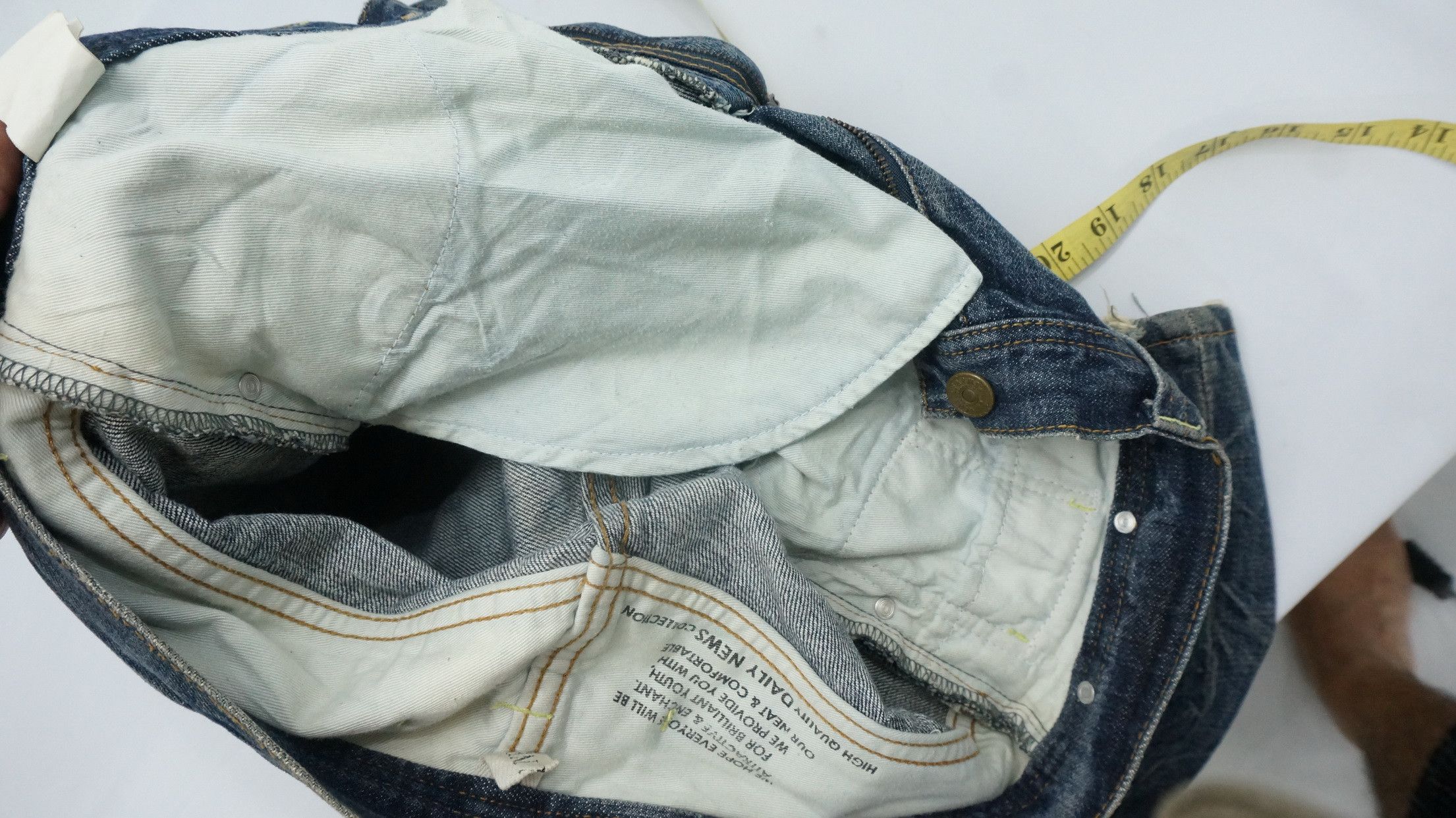 Japanese Brand 🎌Vtg DAILY NEWS Japan Distressed Skinny Flared Cargo Jeans Size US 32 / EU 48 - 18 Thumbnail