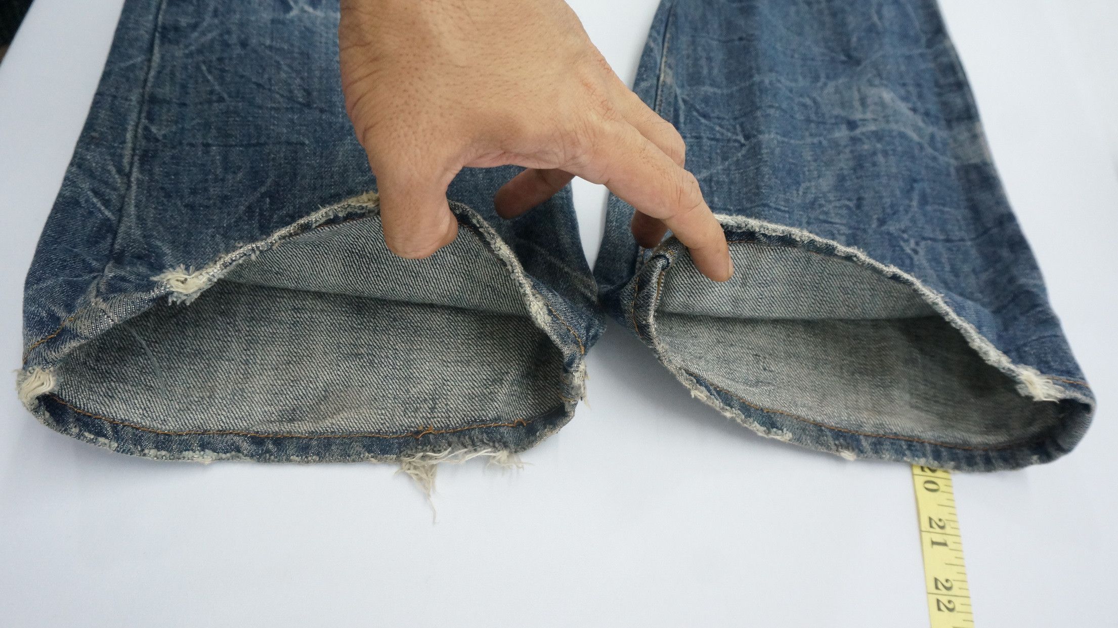 Japanese Brand 🎌Vtg DAILY NEWS Japan Distressed Skinny Flared Cargo Jeans Size US 32 / EU 48 - 20 Thumbnail
