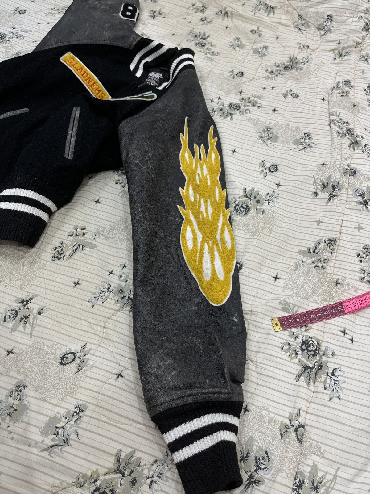 Japanese Brand (Fff). GLAD NEWS VARSITY LEATHER SLEEVE JACKET Size US XS / EU 42 / 0 - 12 Thumbnail