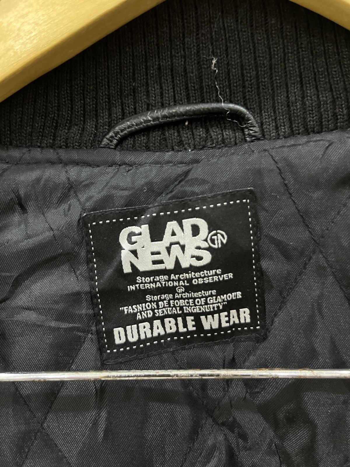 Japanese Brand (Fff). GLAD NEWS VARSITY LEATHER SLEEVE JACKET Size US XS / EU 42 / 0 - 8 Thumbnail