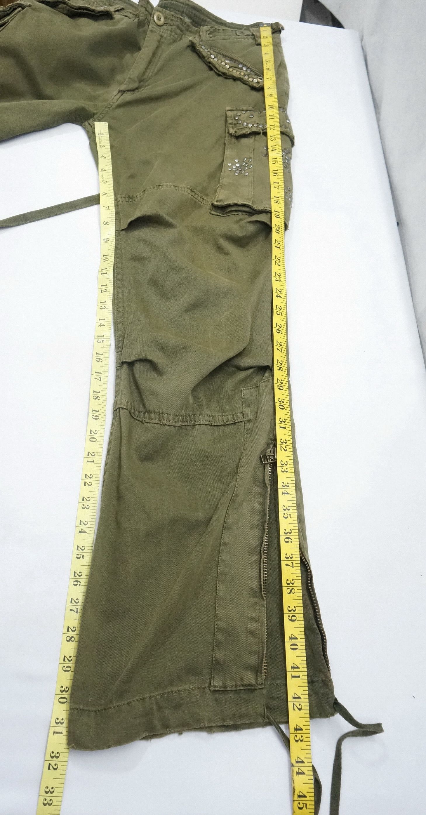 Japanese Brand VTG 🔥 MANGROVE Japan Distressed Studded Bondage Cargo Pant Size US 34 / EU 50 - 17 Thumbnail