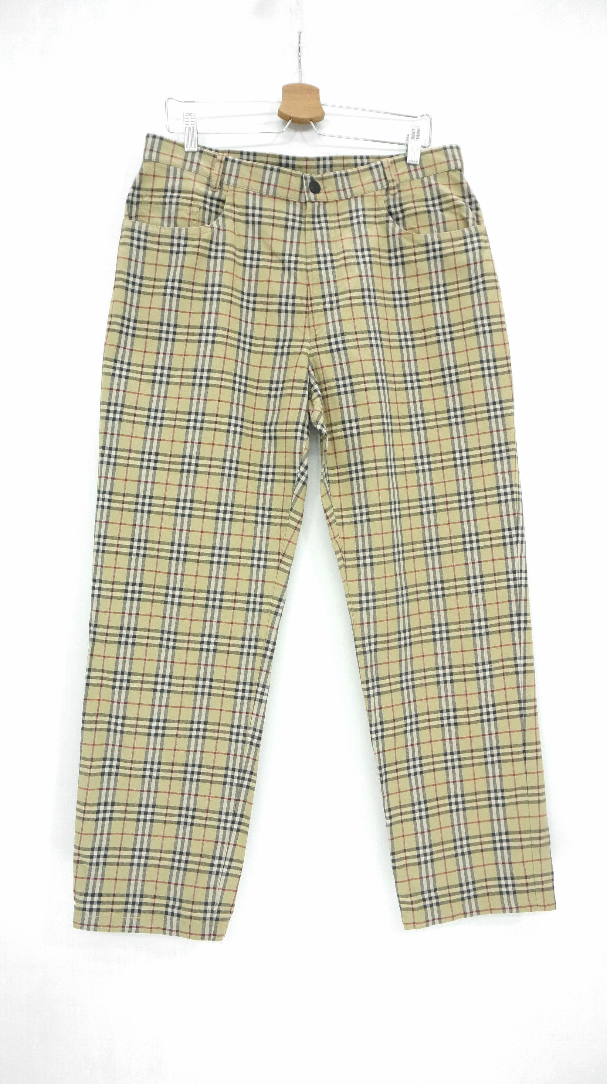 Burberry Vintage 🔥 Burberry Nova Check Purland Cotton Pants Size 36R Size US 34 / EU 50 - 2 Thumbnail