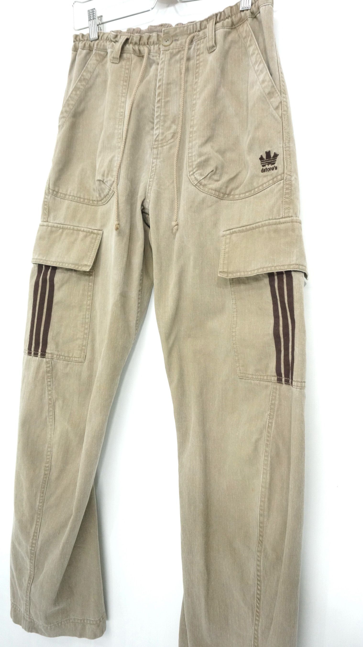 image of Drug Store's Cargo Drawstring Pants Adidas Inspired in Beige, Men's (Size 30)
