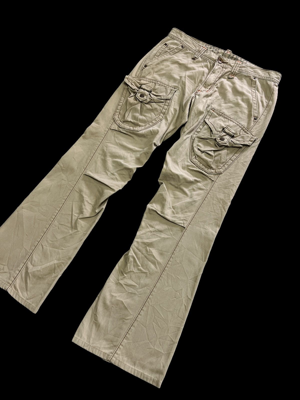 Edwin FLARED🔥 EDWIN 505 KHAKIS THE CUTTING EDGE Size US 34 / EU 50 - 5 Thumbnail