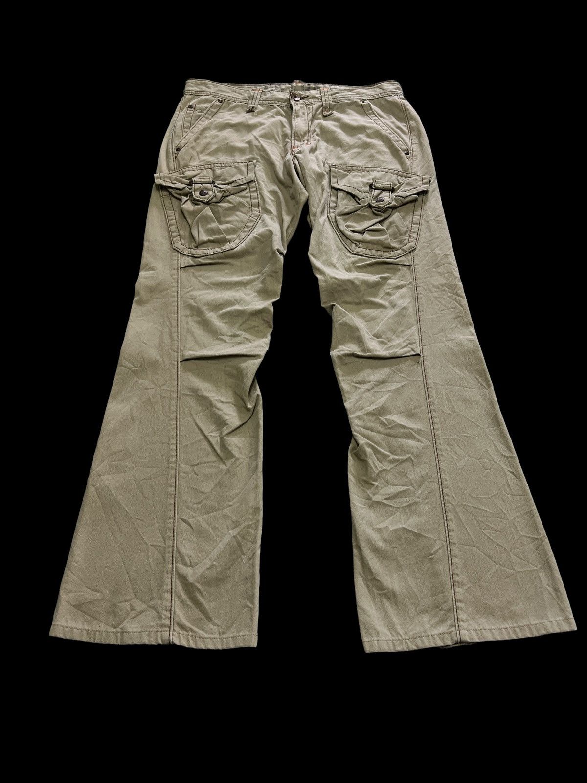 Edwin FLARED🔥 EDWIN 505 KHAKIS THE CUTTING EDGE Size US 34 / EU 50 - 2 Thumbnail