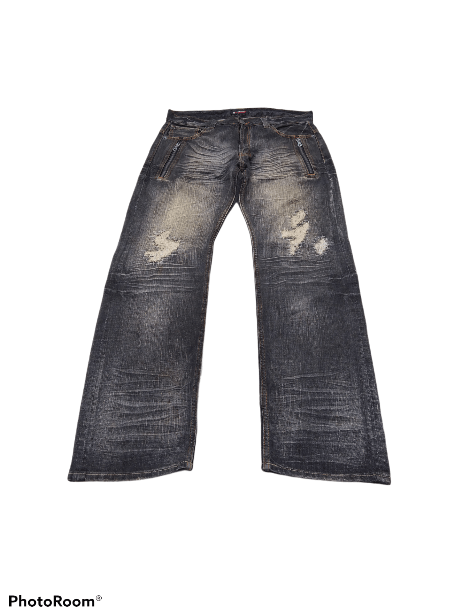 Japanese Brand DISTRESSED WASHED BLACK SORRIDERE DENIM PANTS Size US 33 - 3 Thumbnail