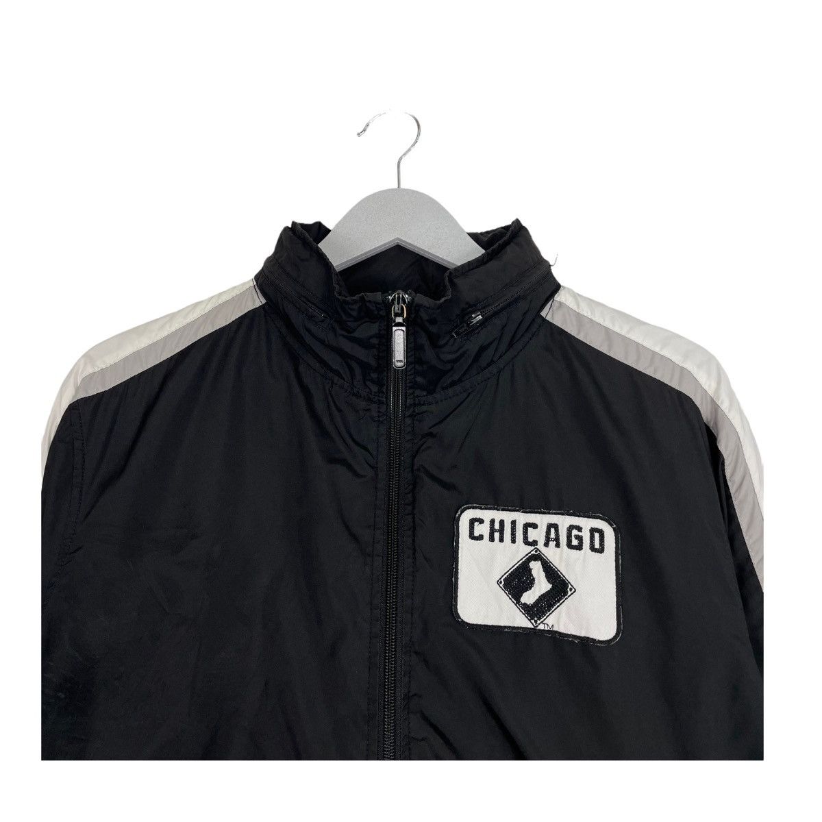 MLB × Vintage 💥 MLB WHITE SOX BASEBALL ZIPPER JACKET Size US L / EU 52-54 / 3 - 4 Thumbnail