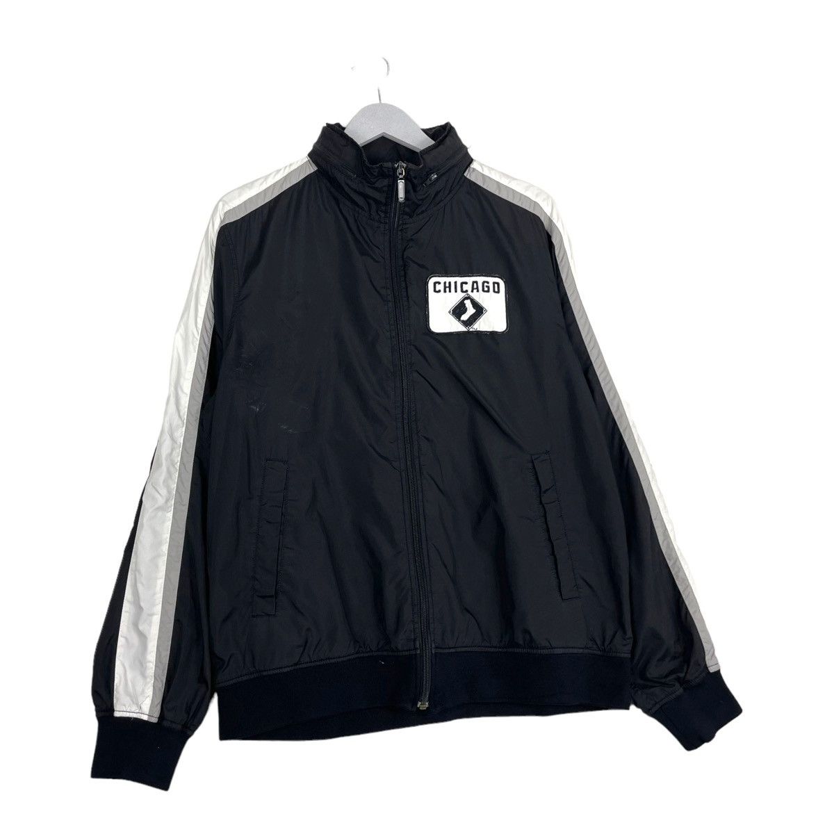 MLB × Vintage 💥 MLB WHITE SOX BASEBALL ZIPPER JACKET Size US L / EU 52-54 / 3 - 3 Thumbnail
