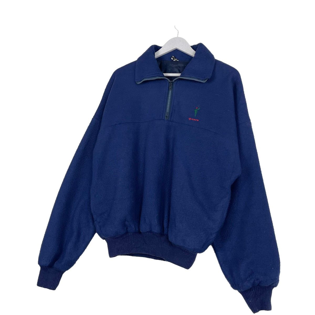 Japanese Brand 💥 90s TOYOTA HALFZIP FLEECE SWEATER MADE IN ENGLAND Size US M / EU 48-50 / 2 - 2 Thumbnail