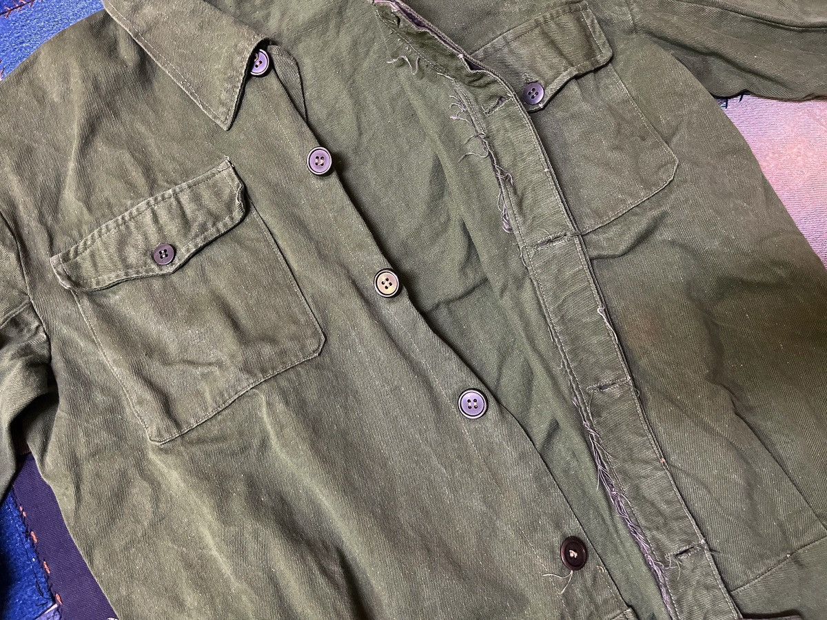 Vintage ITALIAN Olive Green 2-Pocket Work Jacket Size US S / EU 44-46 / 1 - 3 Thumbnail