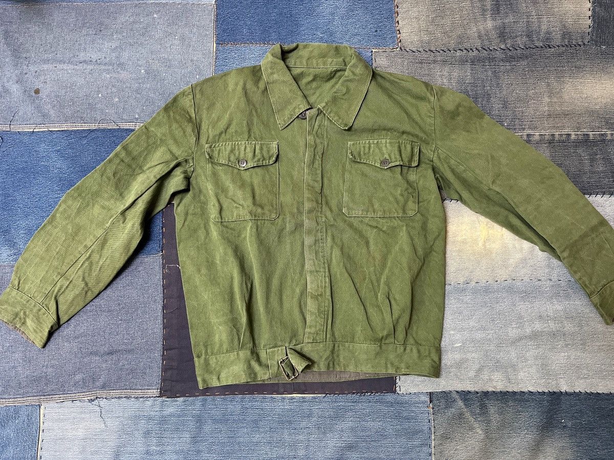Vintage ITALIAN Olive Green 2-Pocket Work Jacket Size US S / EU 44-46 / 1 - 1 Thumbnail