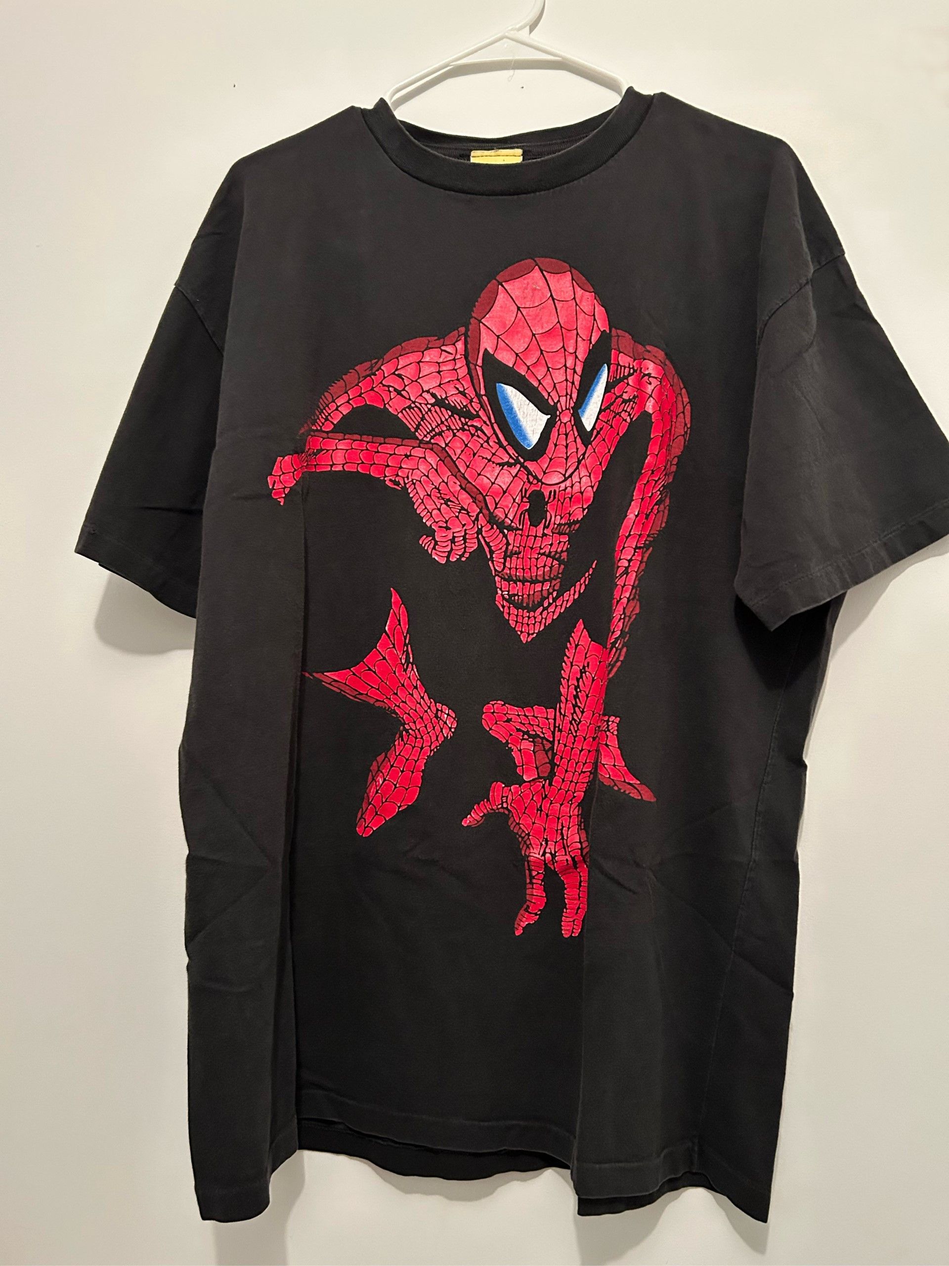 Marvel Spider-Man Movie T-Shirt, Men's Size L cotton black type Vintage Second Hand