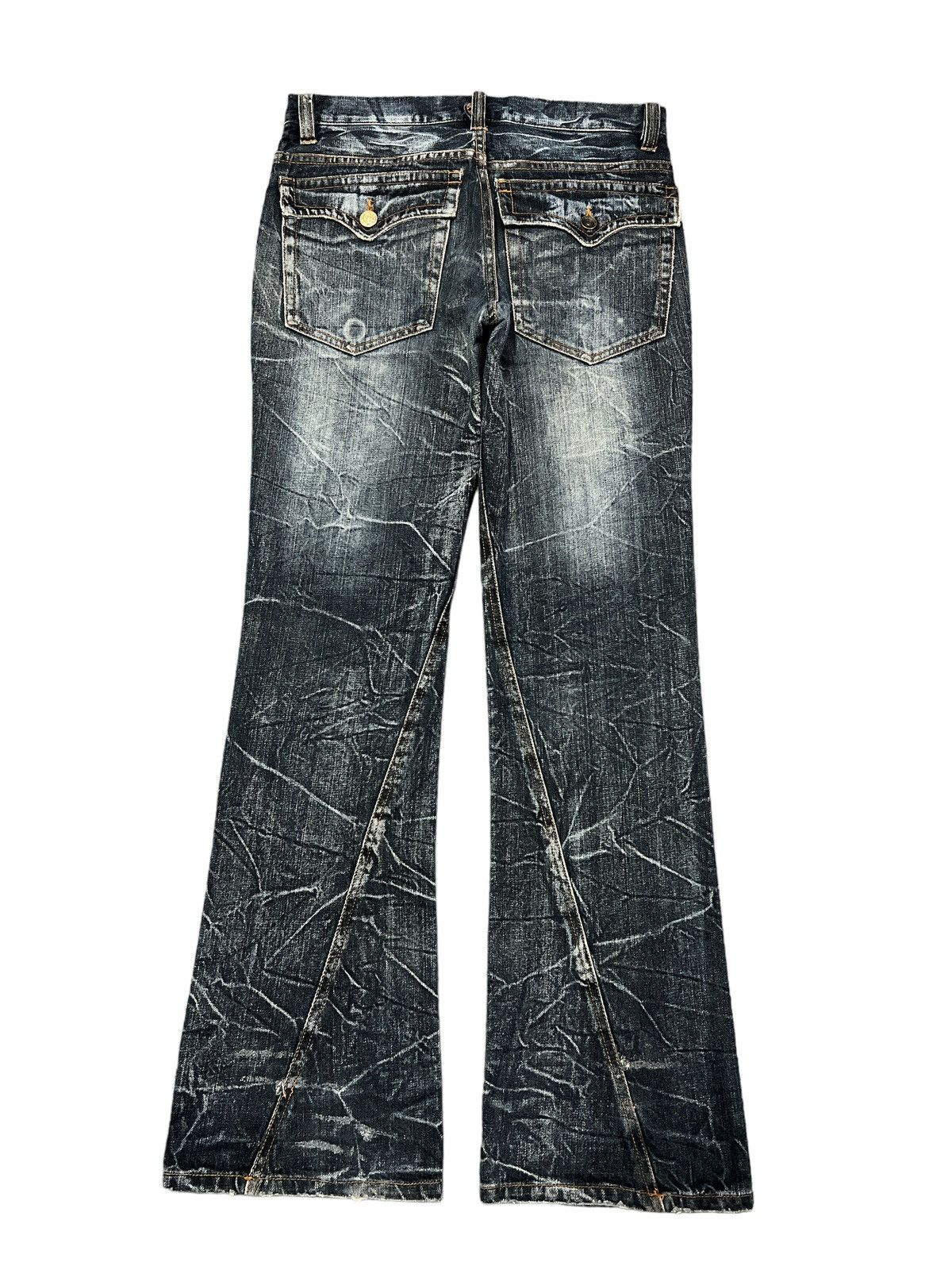 Japanese Brand × Vintage FLARED💥NYLAUS DISTRESSED TWIST DENIM PANT Size US 30 / EU 46 - 5 Thumbnail