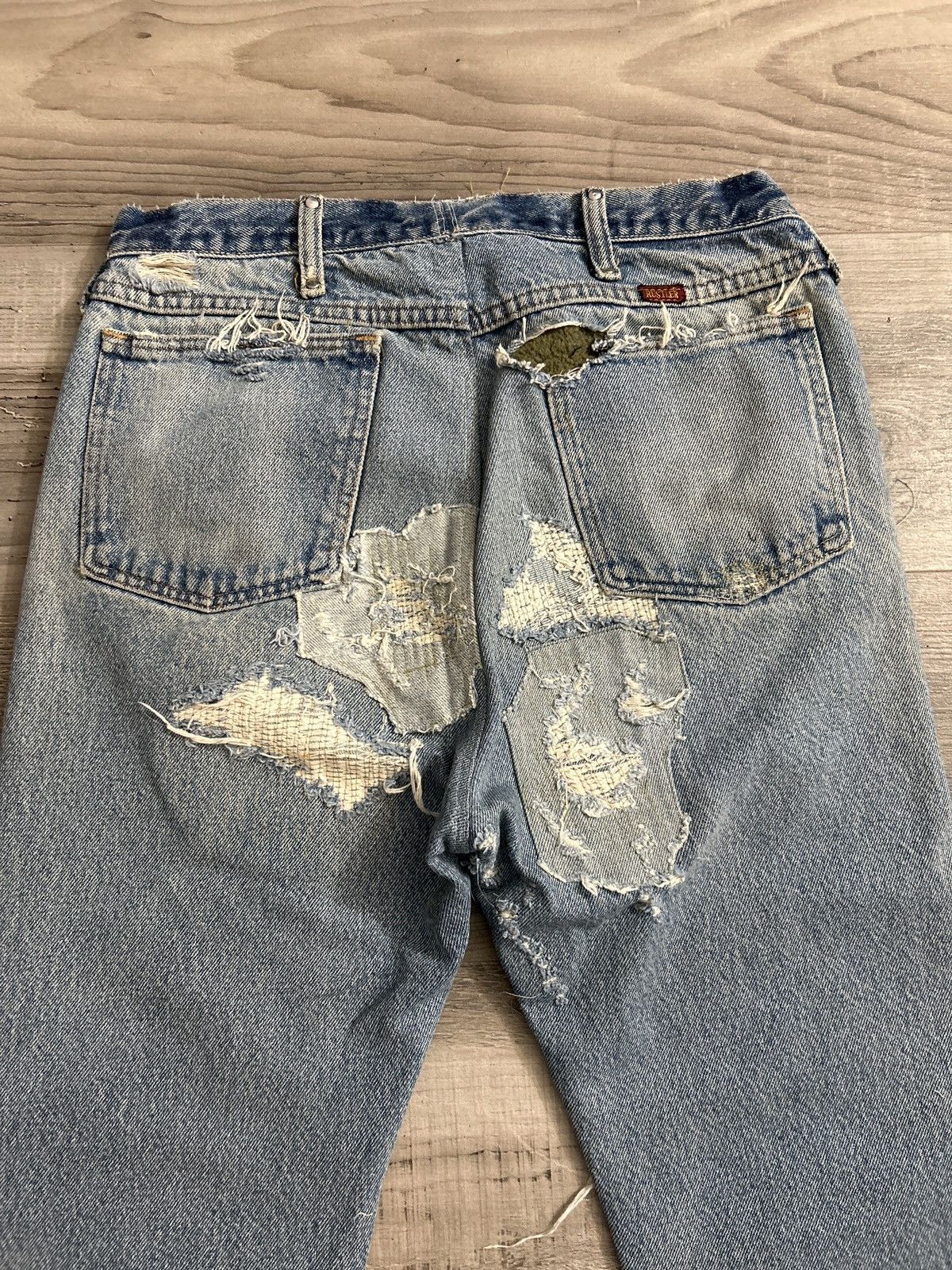 Japanese Brand 1 of 1 Reworked + Repaired Double Knee Denim Size US 31 - 6 Thumbnail