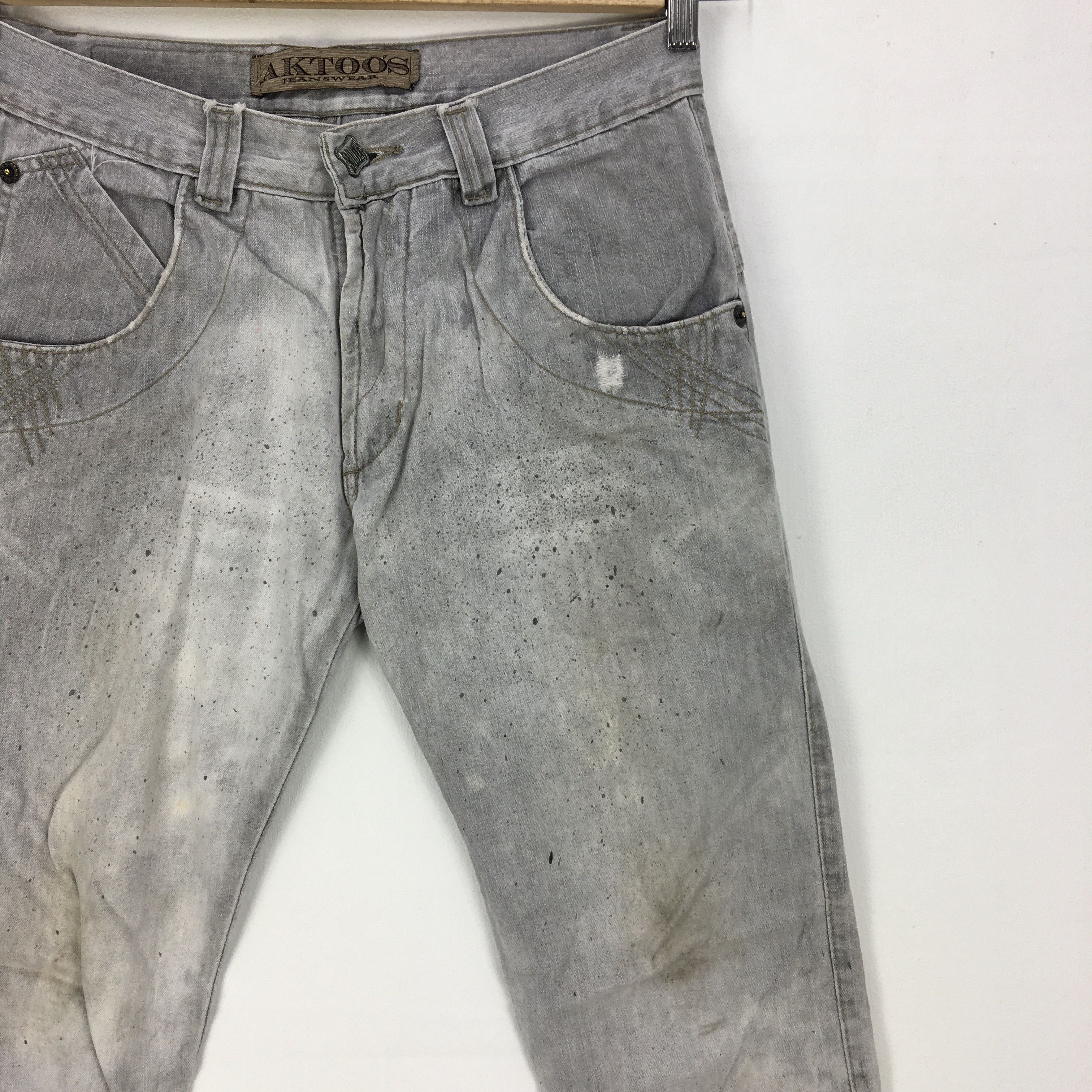 Japanese Brand Aktoos Jeans Paint Splash Pants Japanese Light Wash Denim Size US 30 / EU 46 - 4 Thumbnail