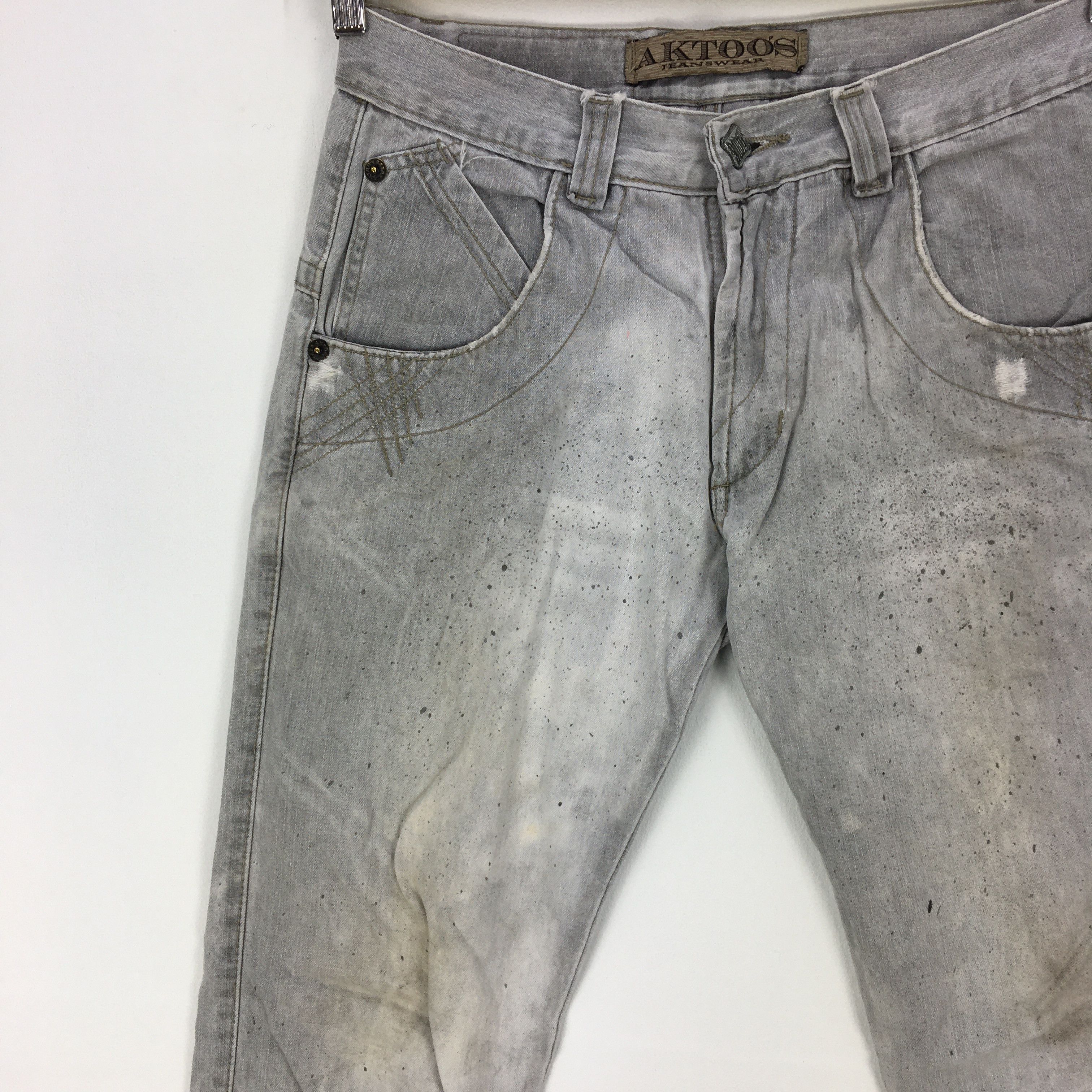 Japanese Brand Aktoos Jeans Paint Splash Pants Japanese Light Wash Denim Size US 30 / EU 46 - 5 Thumbnail