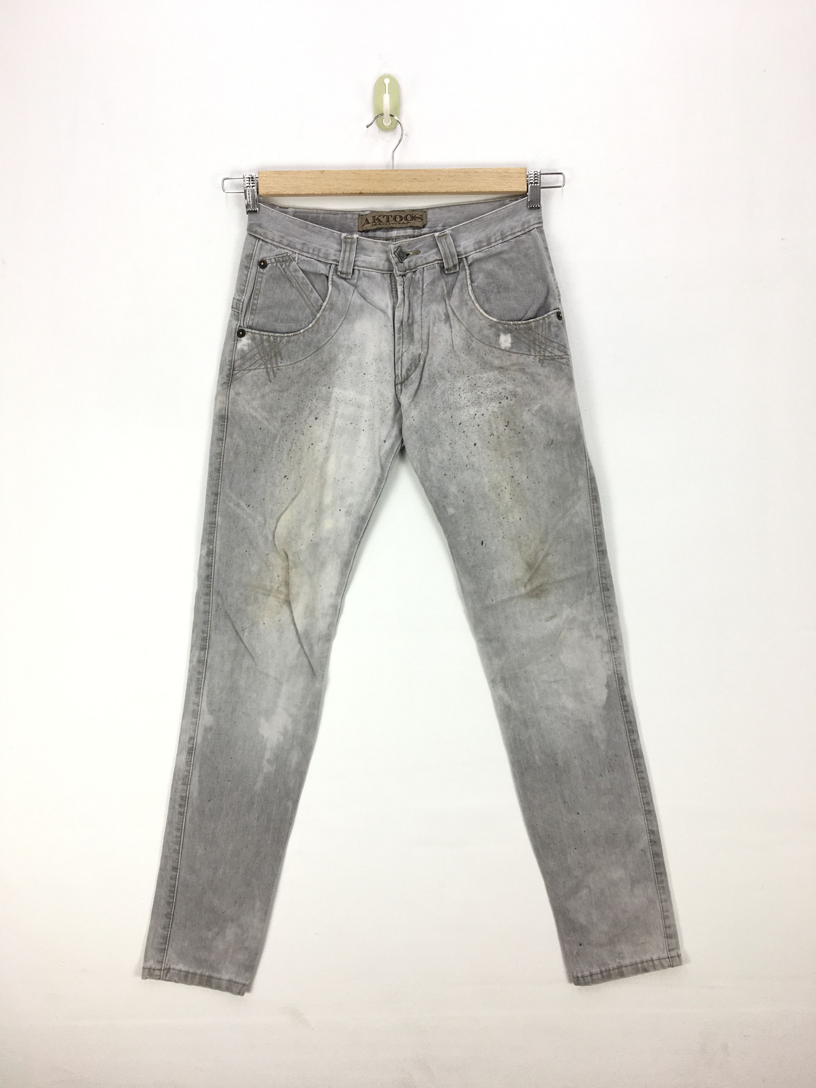 Japanese Brand Aktoos Jeans Paint Splash Pants Japanese Light Wash Denim Size US 30 / EU 46 - 1 Thumbnail