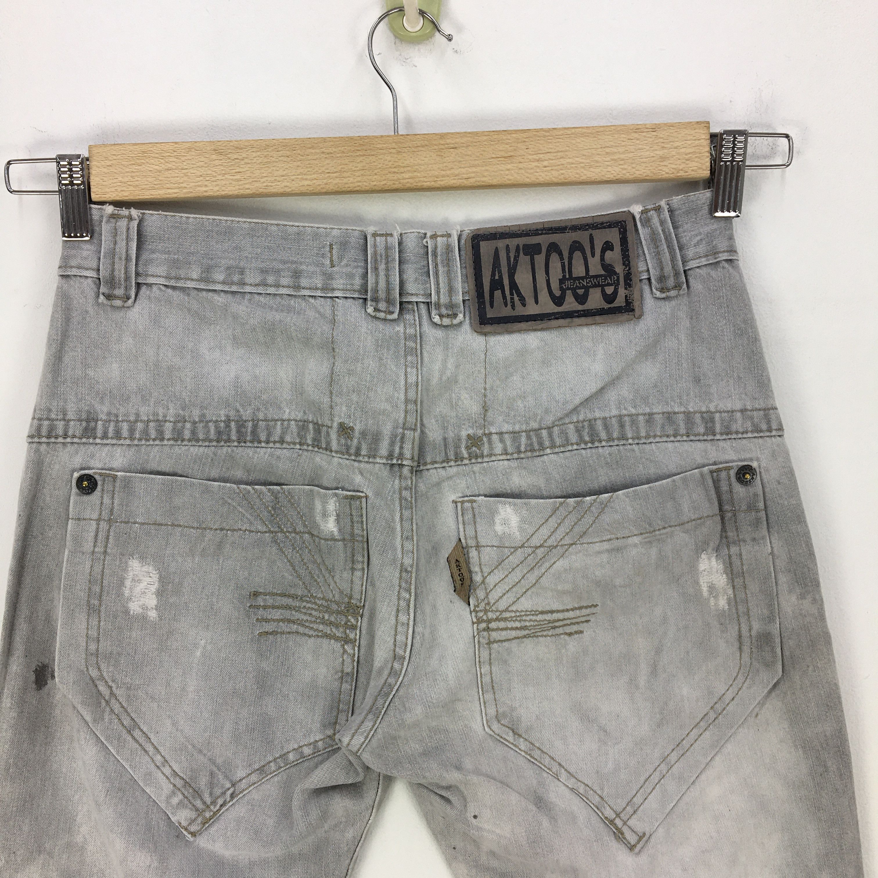 Japanese Brand Aktoos Jeans Paint Splash Pants Japanese Light Wash Denim Size US 30 / EU 46 - 6 Thumbnail