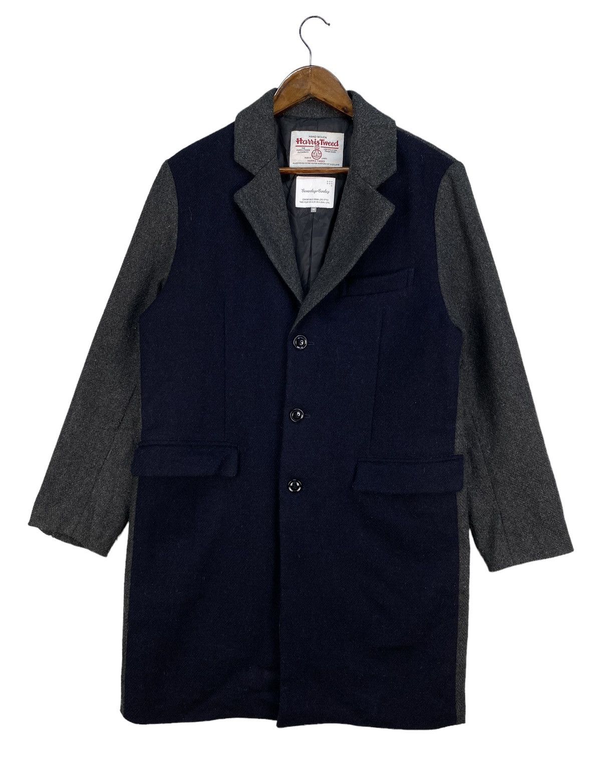 image of Harris Tweed X Sevendays Sunday Jacket in Blue/Grey, Men's (Size Medium)