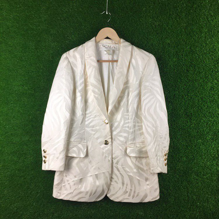 Escada Escada Margaretha Ley Off White Blazer Size US S / EU 44-46 / 1 - 2 Thumbnail