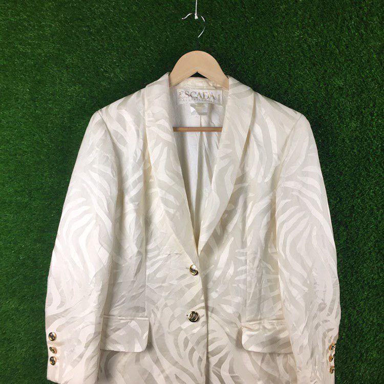 Escada Escada Margaretha Ley Off White Blazer Size US S / EU 44-46 / 1 - 3 Thumbnail