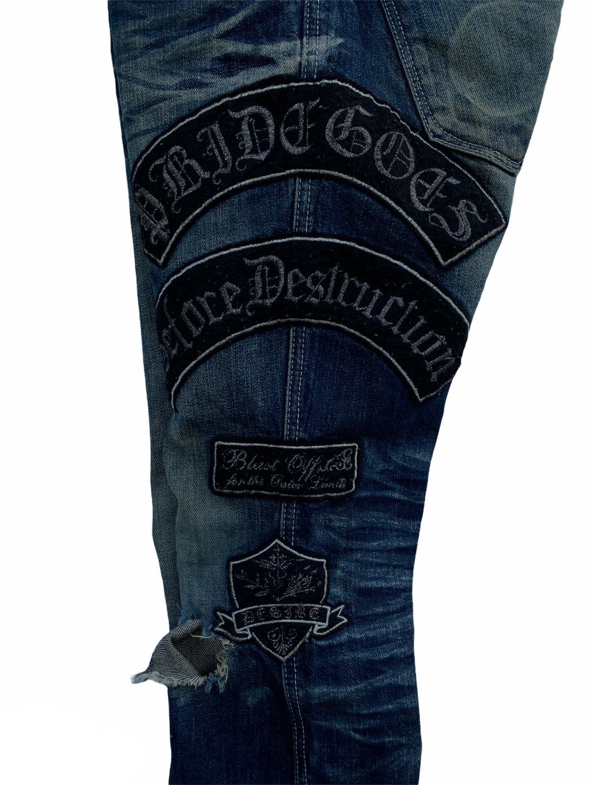 If Six Was Nine × Japanese Brand Japanese Brand Distressed Denim Patches Size US 30 / EU 46 - 15 Thumbnail