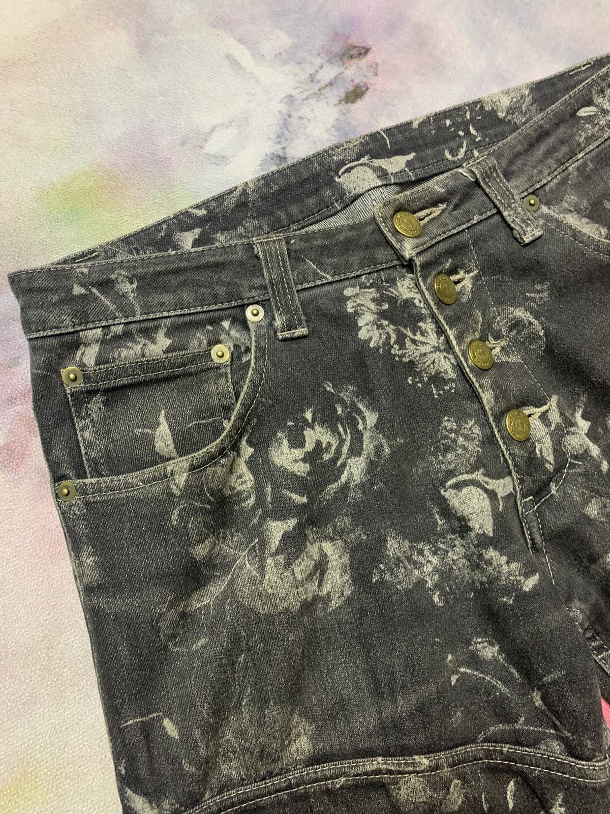 Hysteric Glamour Flare Tornado Mart Washed Denim Flower Creepers Bootcut Size US 31 - 6 Thumbnail