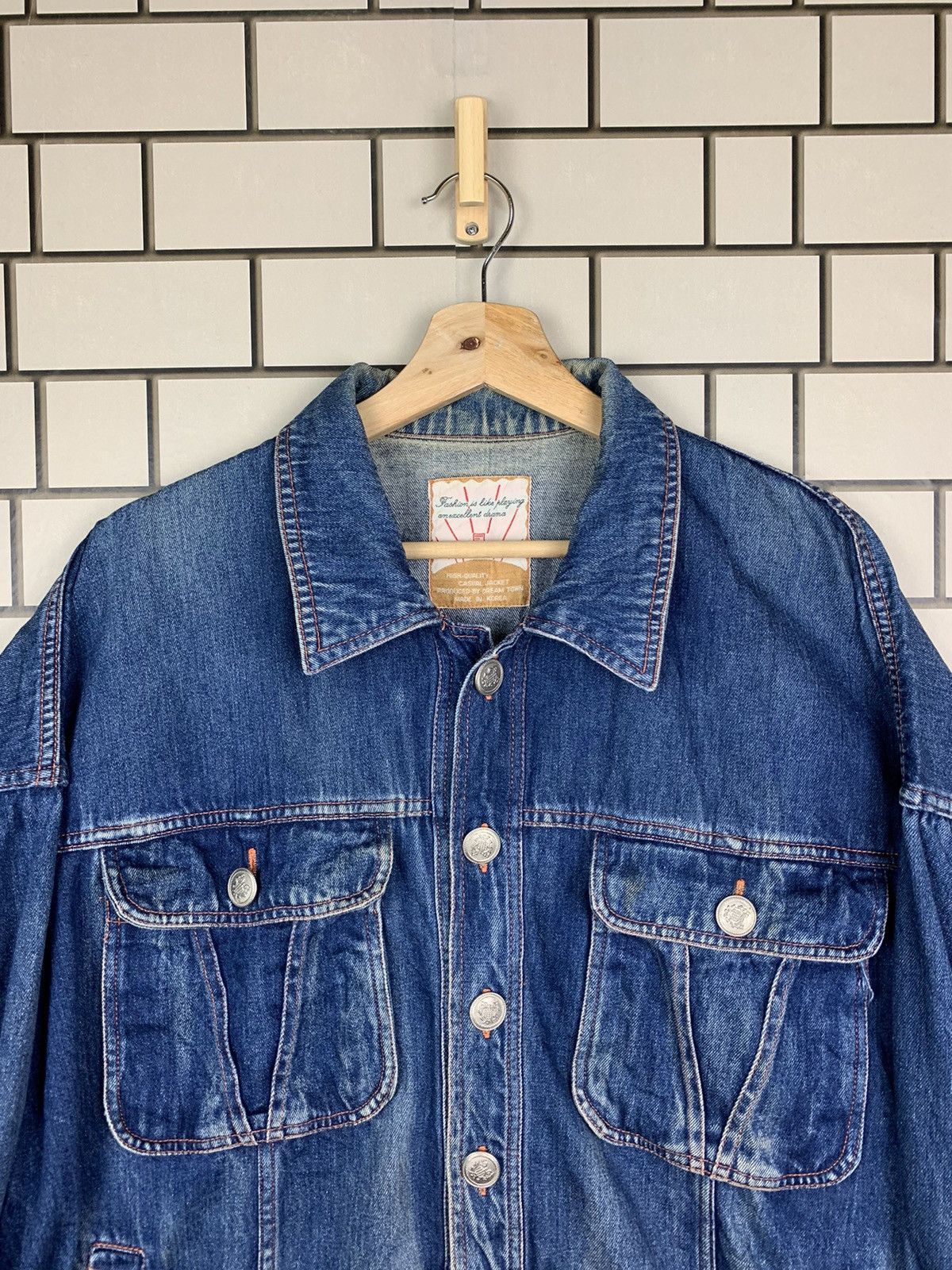 Vintage Vintage Japanese Brand Dream Town Denim Jacket Size US M / EU 48-50 / 2 - 5 Thumbnail