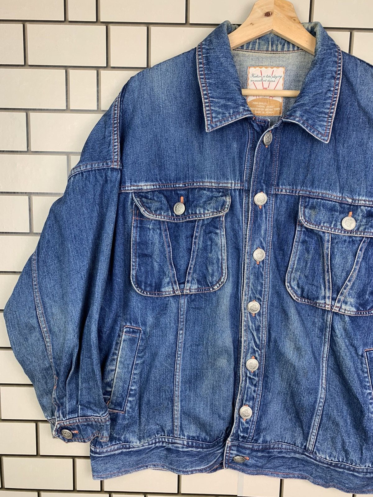 Vintage Vintage Japanese Brand Dream Town Denim Jacket Size US M / EU 48-50 / 2 - 7 Thumbnail