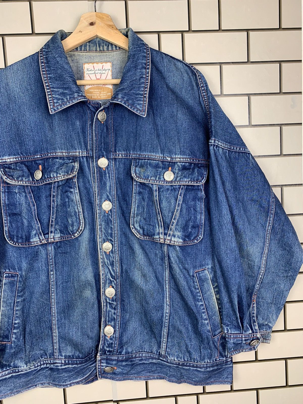 Vintage Vintage Japanese Brand Dream Town Denim Jacket Size US M / EU 48-50 / 2 - 8 Thumbnail