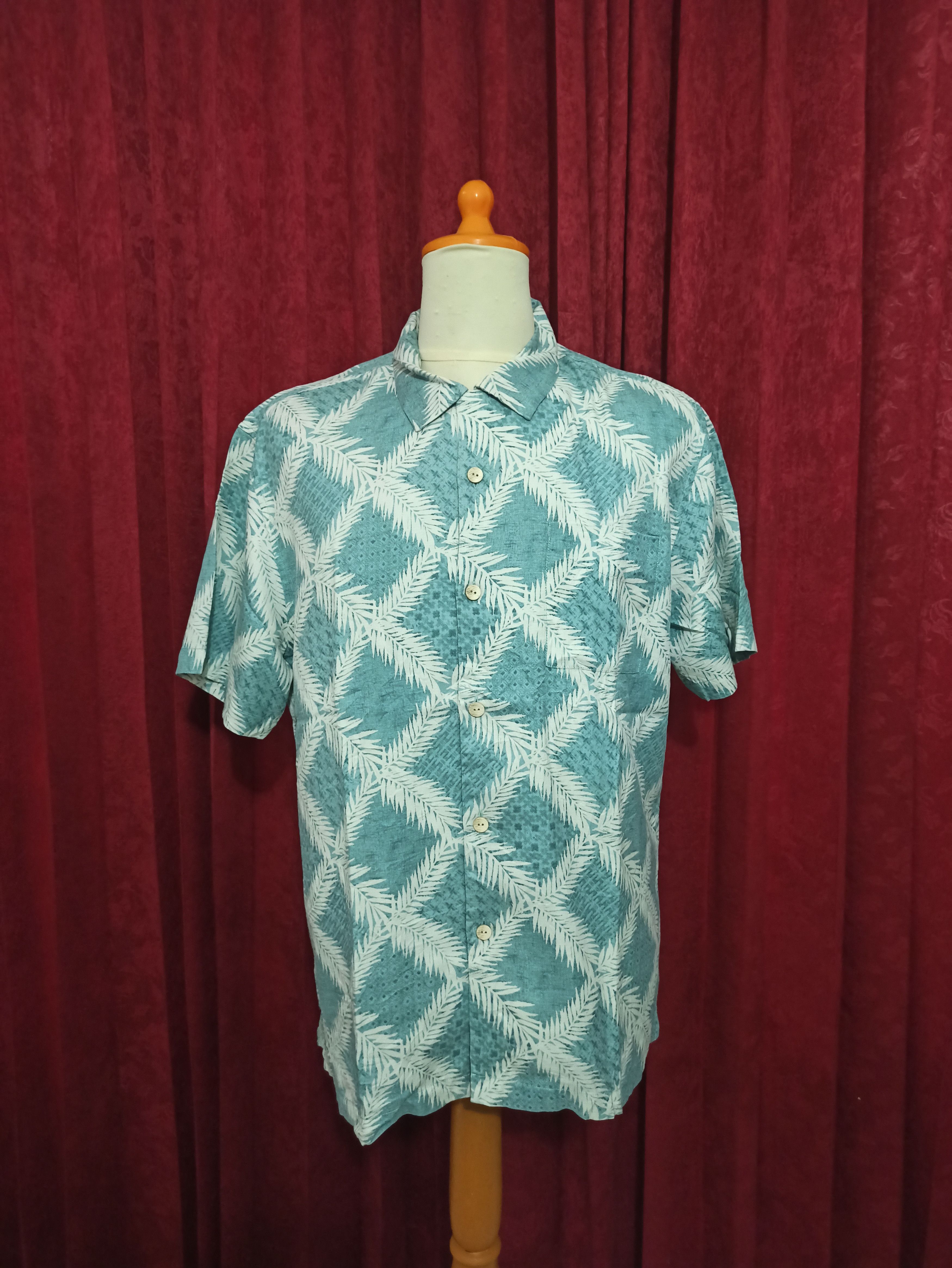 Tommy Bahama Tommy Bahama Coconut Tree Leaf Striped Hawaiian Shirt Size US L / EU 52-54 / 3 - 3 Thumbnail