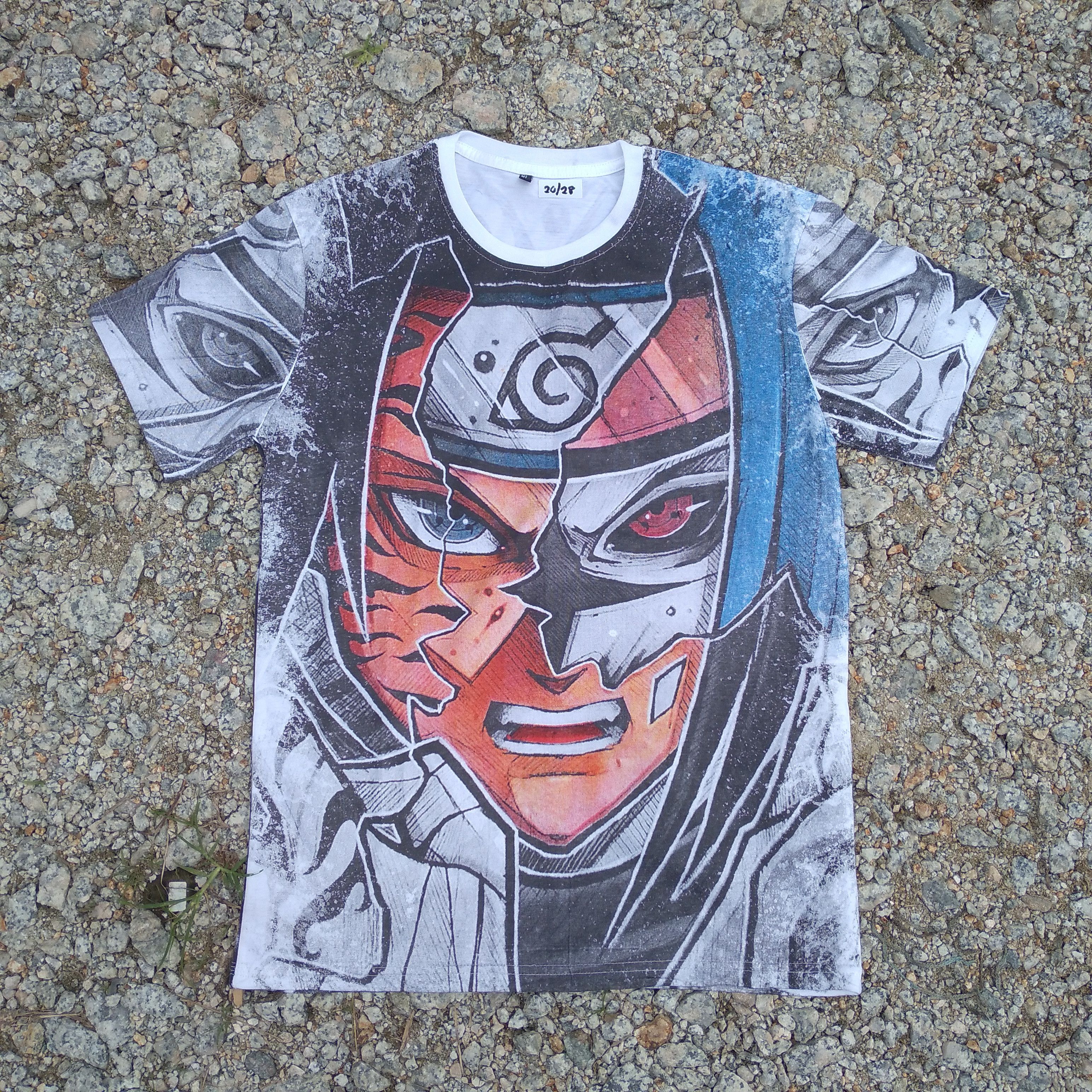 Anime 🔥Rare🔥Uchiha Sasuke Demon Mode Mega Hit Over Print Tee Size US M / EU 48-50 / 2 - 1 Thumbnail