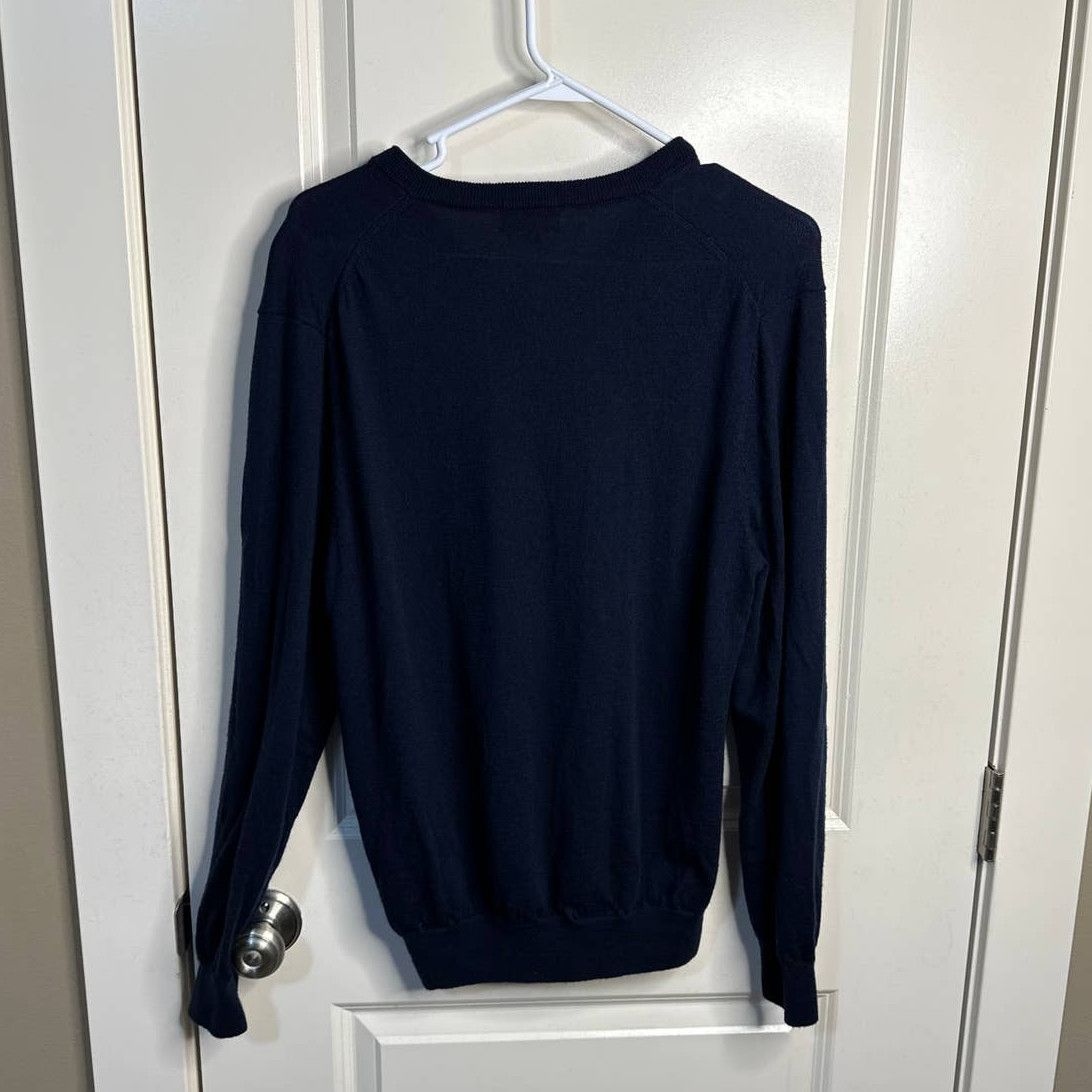 Brooks Brothers Brooks Brothers Navy Blue V-Neck Merino Wool Sweater Size L Size US L / EU 52-54 / 3 - 2 Thumbnail