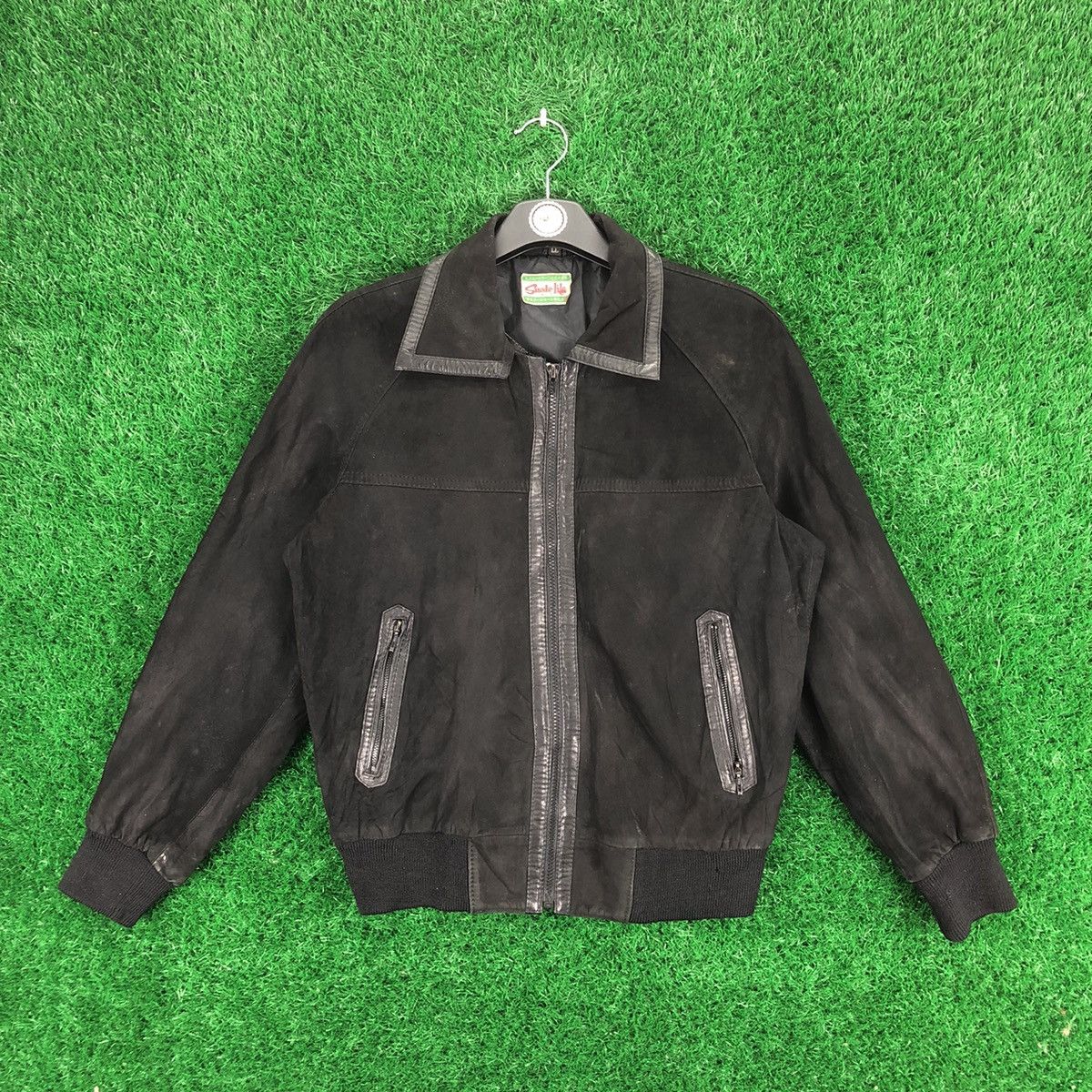 Japanese Brand Vintage 80's Suede Leather Zipper Jacket by Suede Life Size US M / EU 48-50 / 2 - 1 Thumbnail