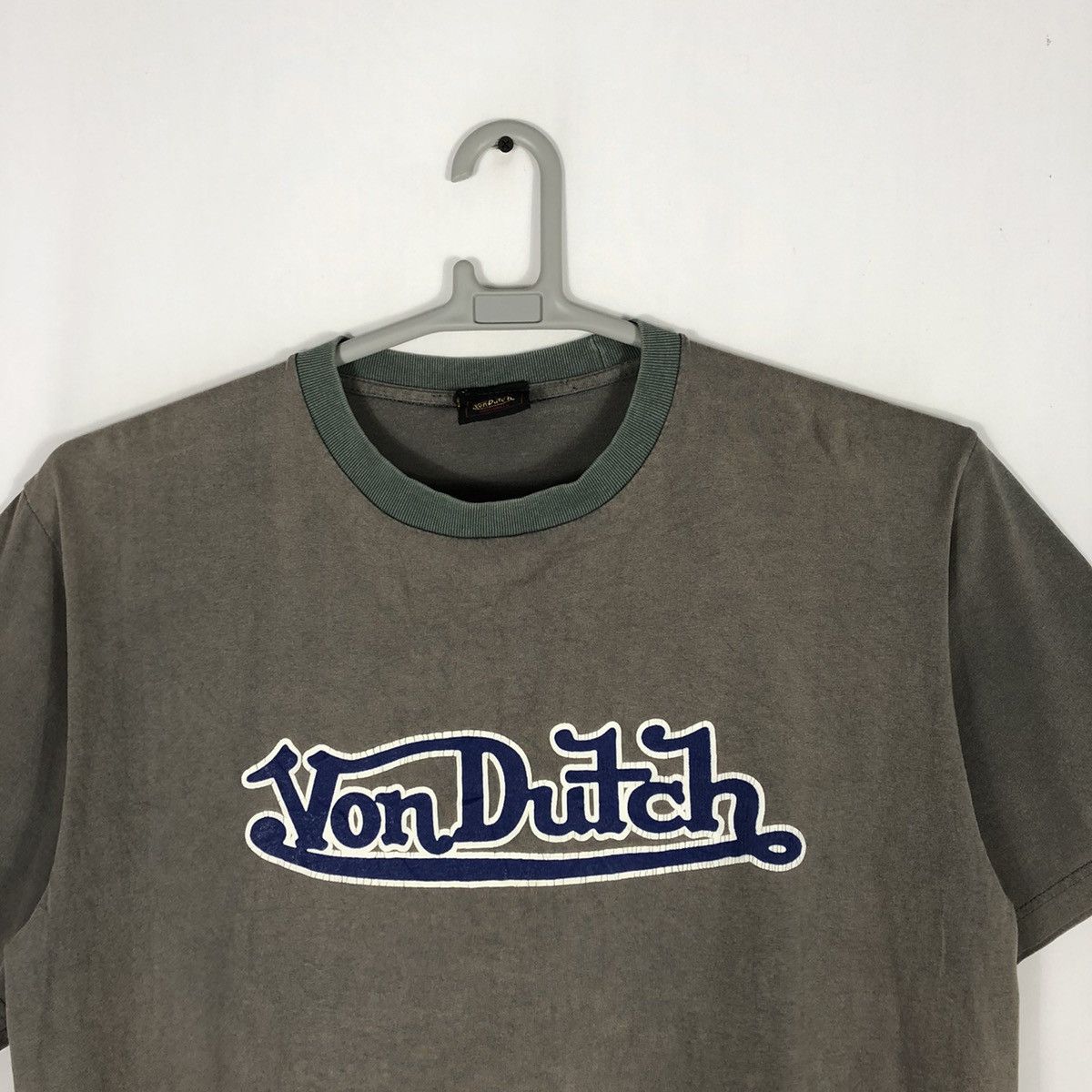Vintage × Von Dutch 🔥Thrash🔥90s Von Dutch Velvet Big Spellout Sun Faded Tee Size US L / EU 52-54 / 3 - 2 Thumbnail